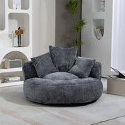 Logidon Lazy Sofa Chenille Grijs Zitzak met hoge rugleuning Lounge