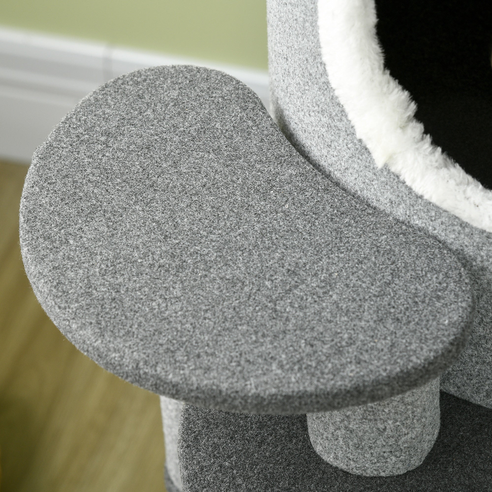 Logidon kattenkrabton 99 cm met kattenmand en speelbal grijs