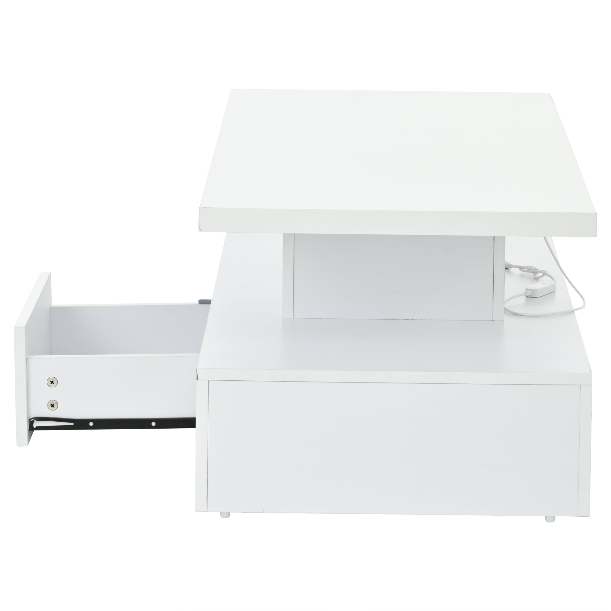 Logidon Salontafel met twee niveaus, witte LED-verlichting