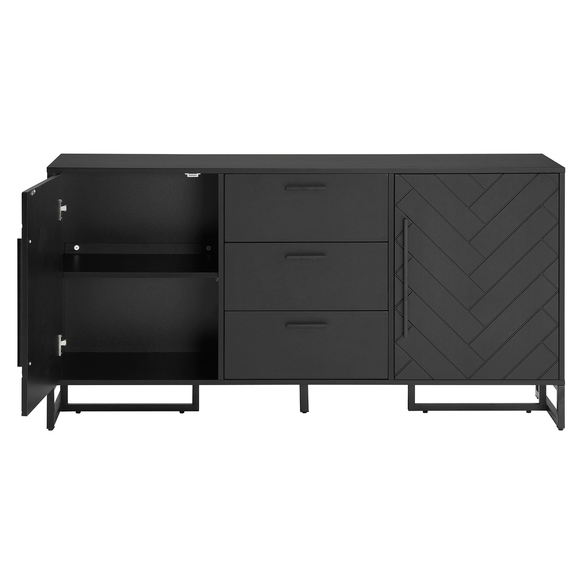 Logidon dressoir met visgraatmotief, 2 deuren en 3 lades