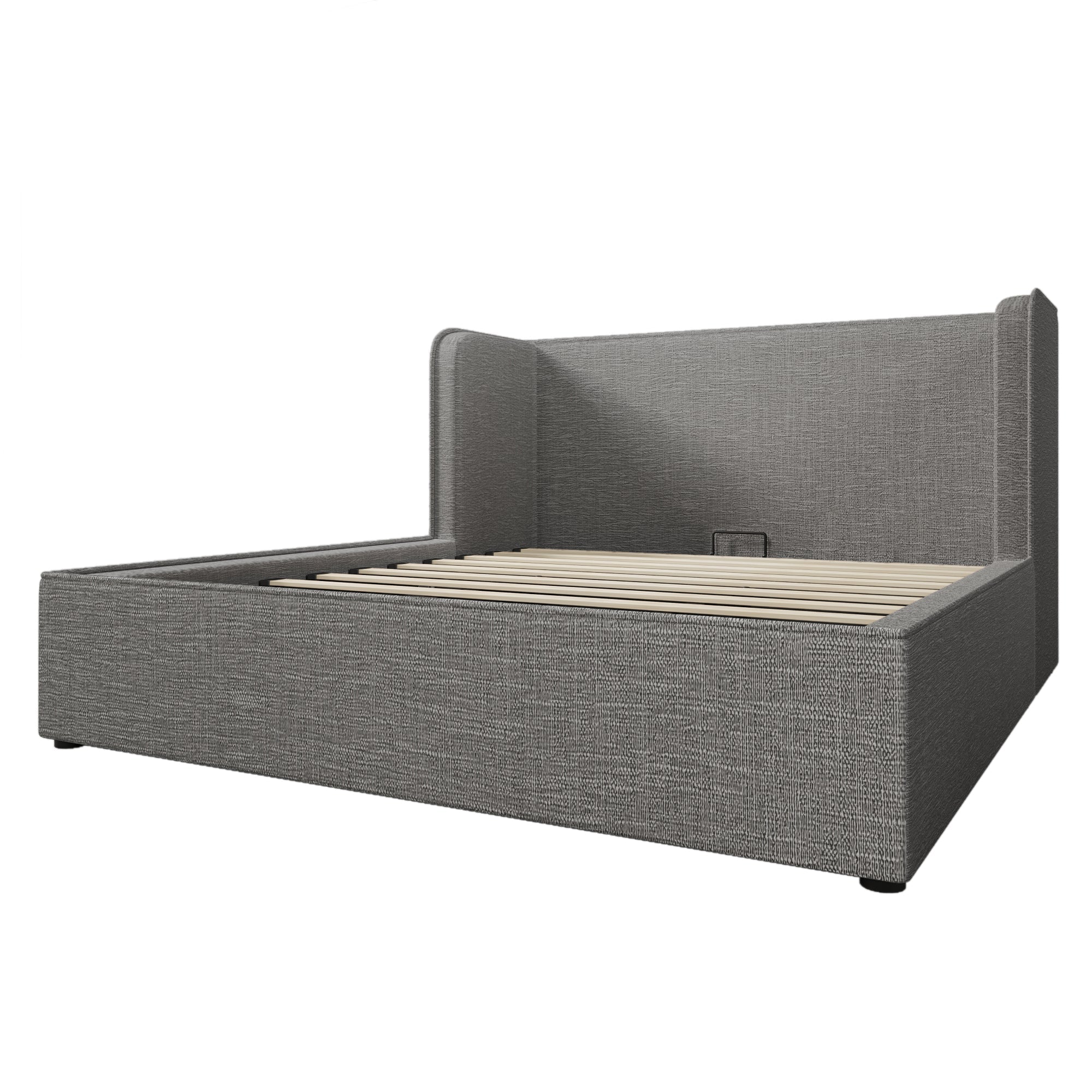 Logidon gestoffeerd bed 160x200 grijs met hydraulische opbergruimte