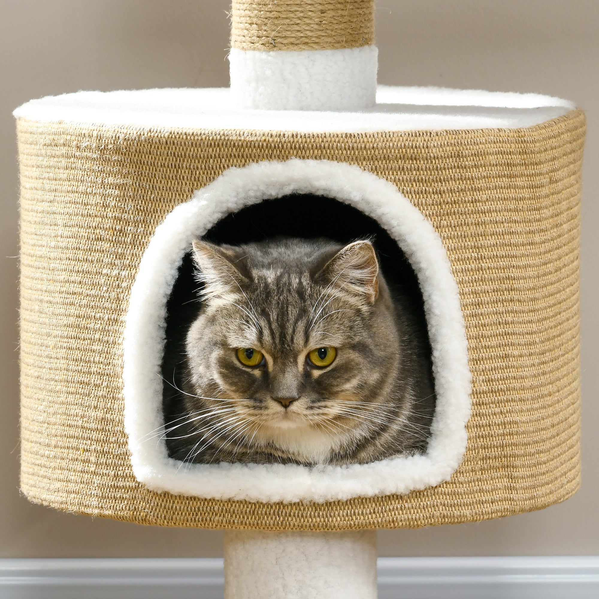 Logidon krabpaal 79 cm kattentoren grot ligvlak bruin wit