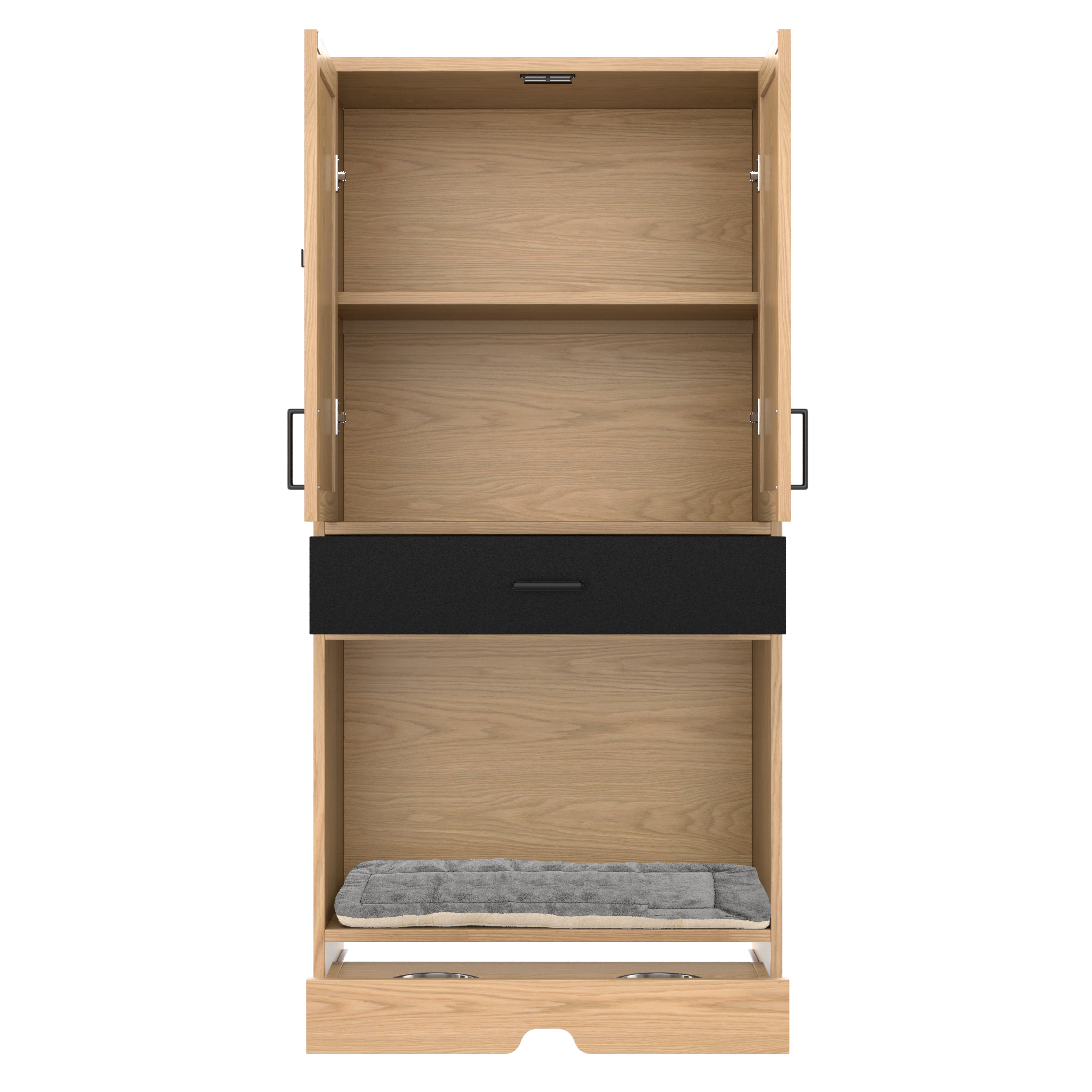 Logidon dierenkast eiken look 79x40x160 voerstation hondenmand