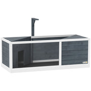 Logidon Schildpaddenhuis Hout Grijs 120x50x40 cm Twee hoofdhuizen