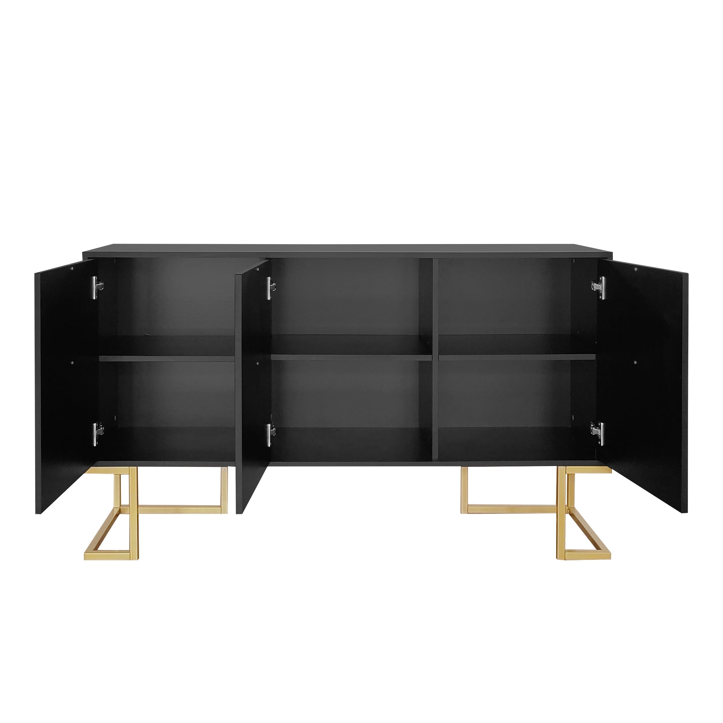 Logidon Dressoir 3 Deurs Zwart Met Verstelbare Planken