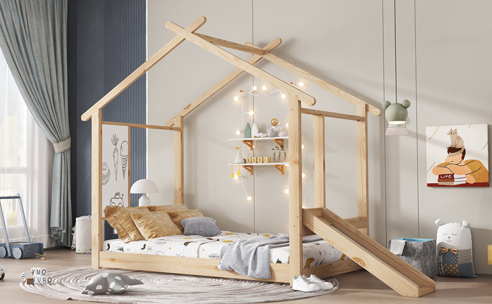 Logidon Kinderbed Met Schuifdak Design 90x200 Naturel