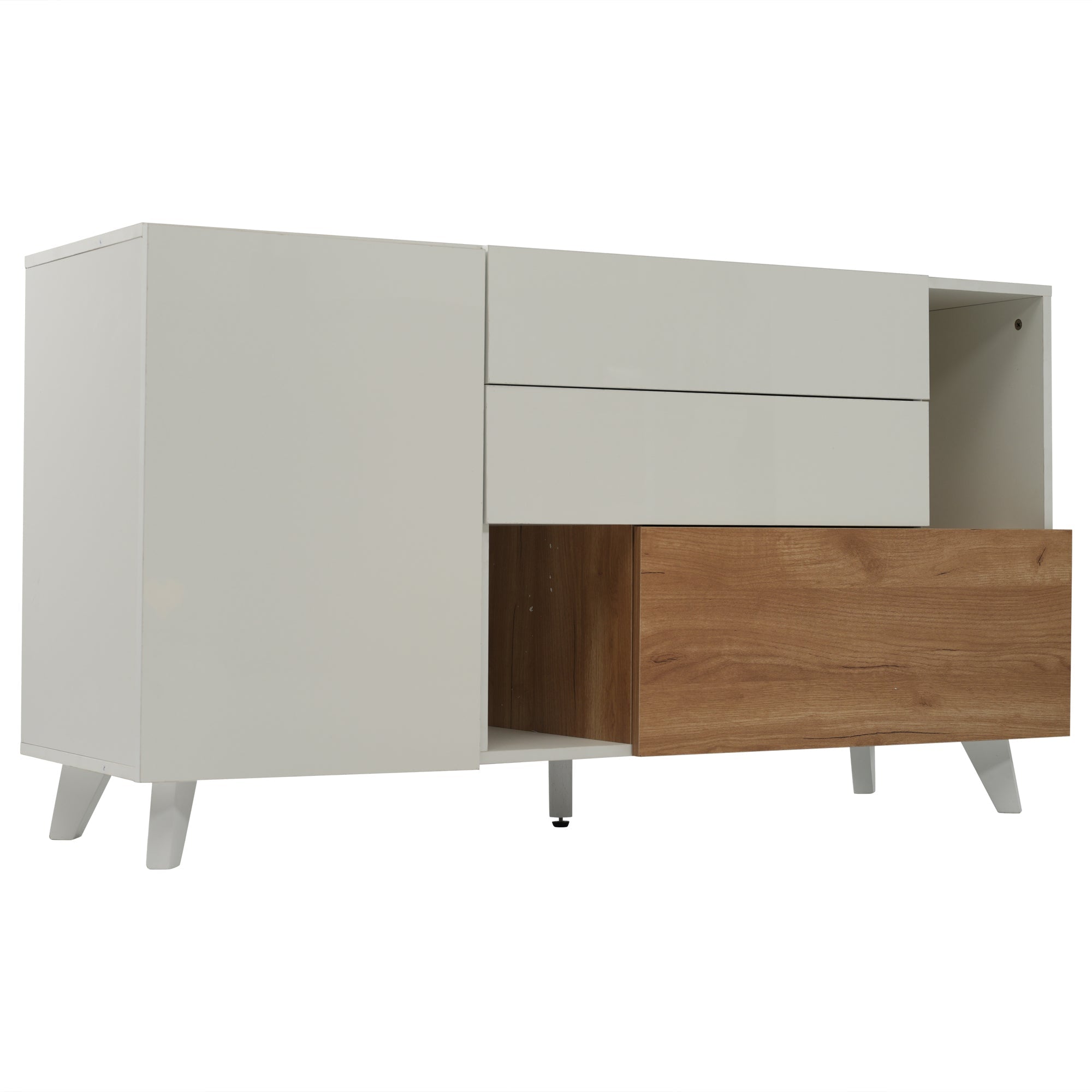 Logidon dressoir hoogglans wit 130x40x70 cm met opbergruimte