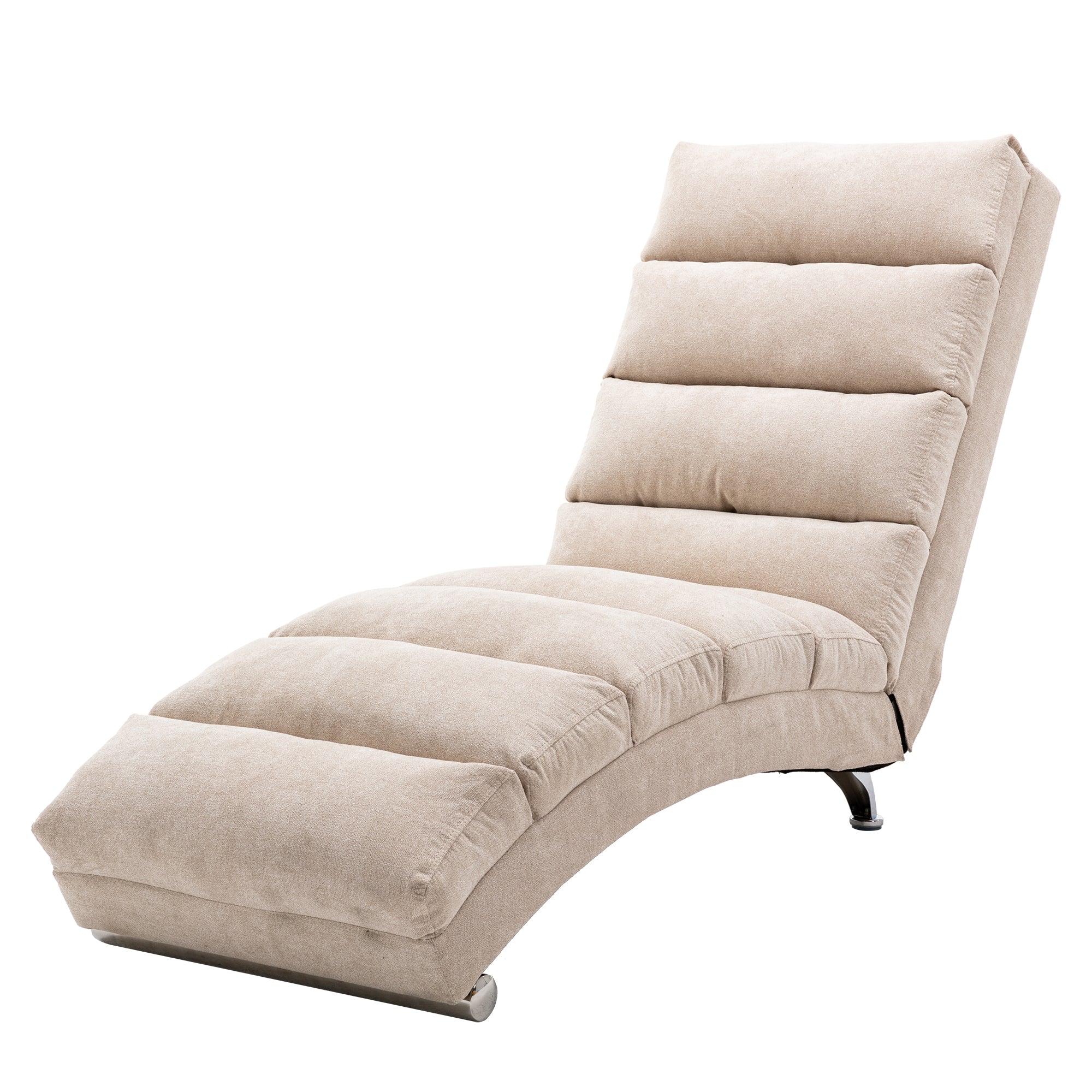 Logidon Linnen Massage Chaise Longue Beige met Afstandsbediening