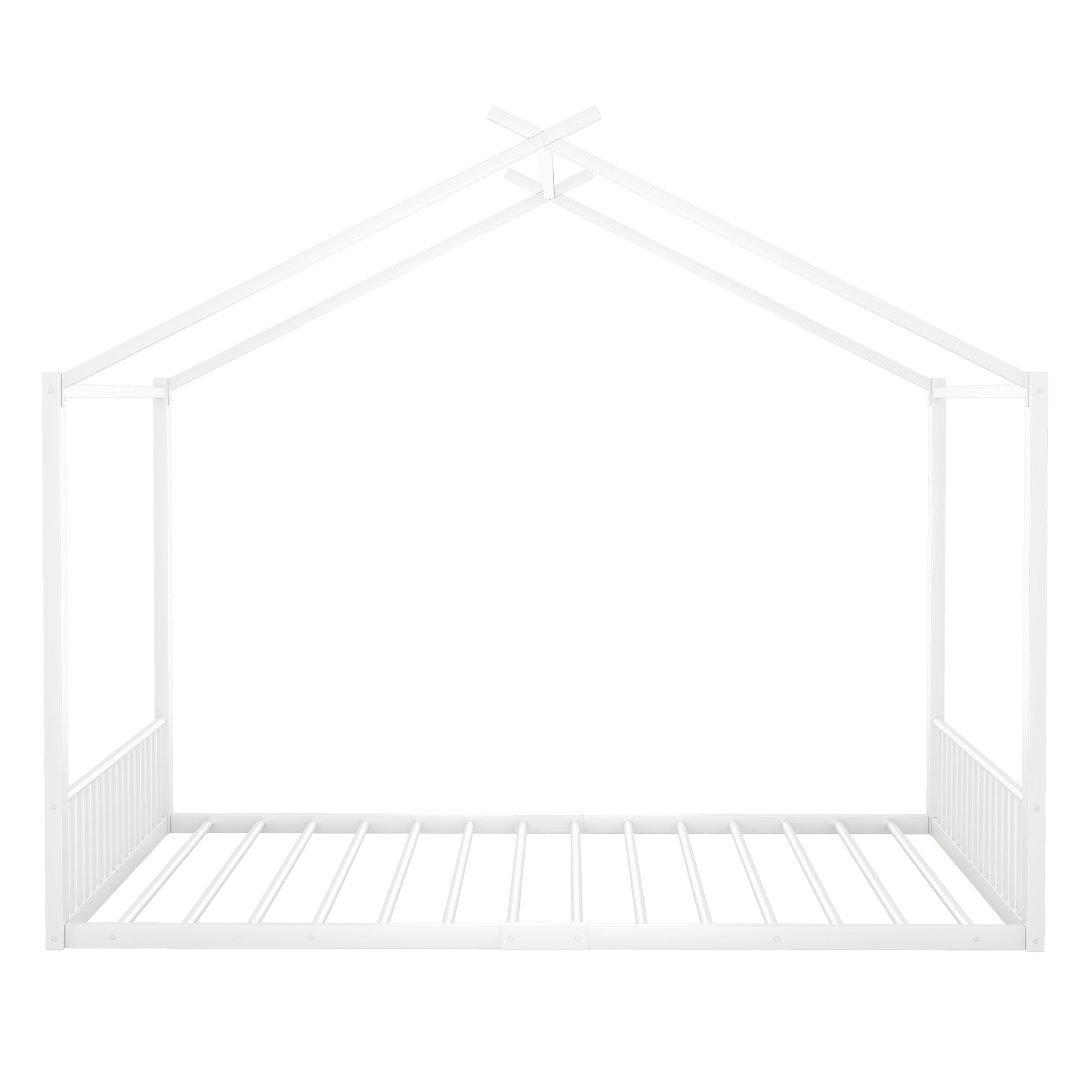 Logidon gestoffeerd bed 140x200 cm zonder matras Wit ijzeren framebed