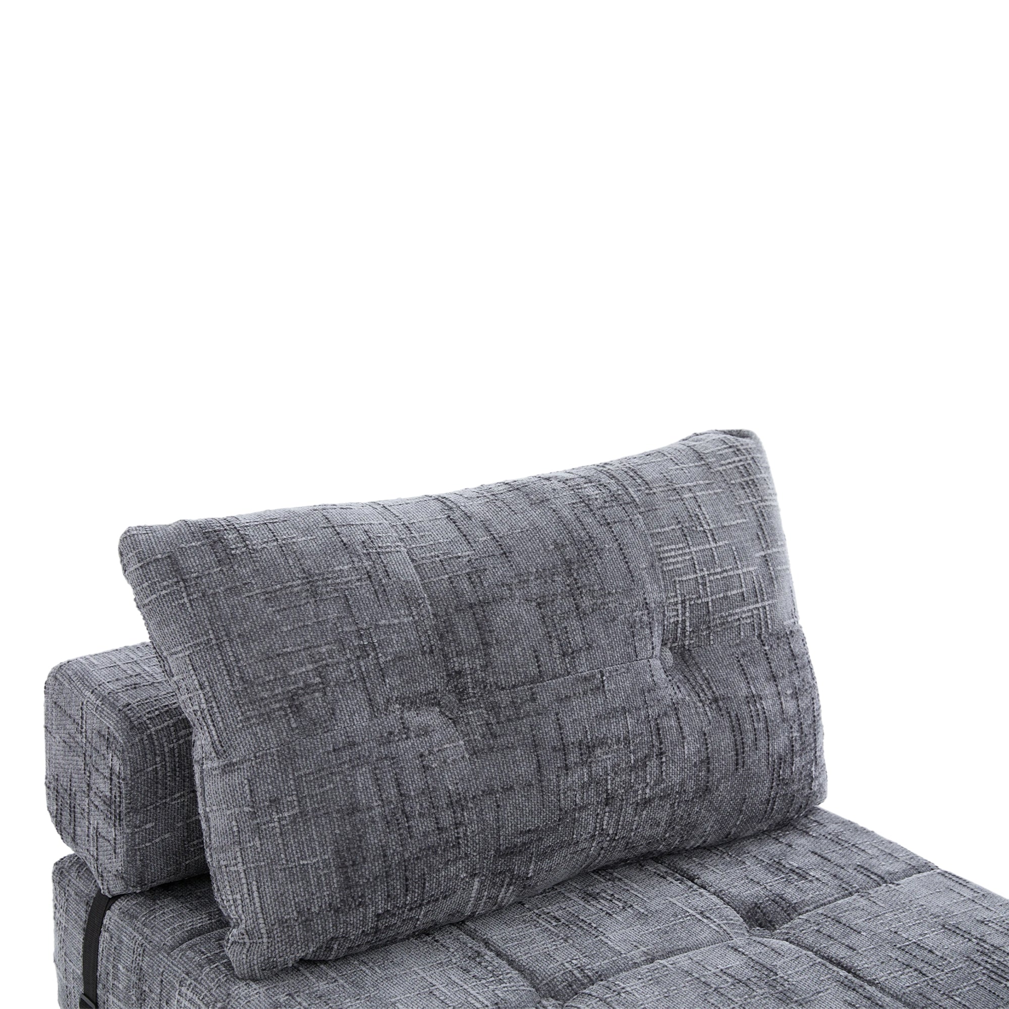 Logidon Opklapbare slaapbank grijs fluweel 79x79 cm met kussen