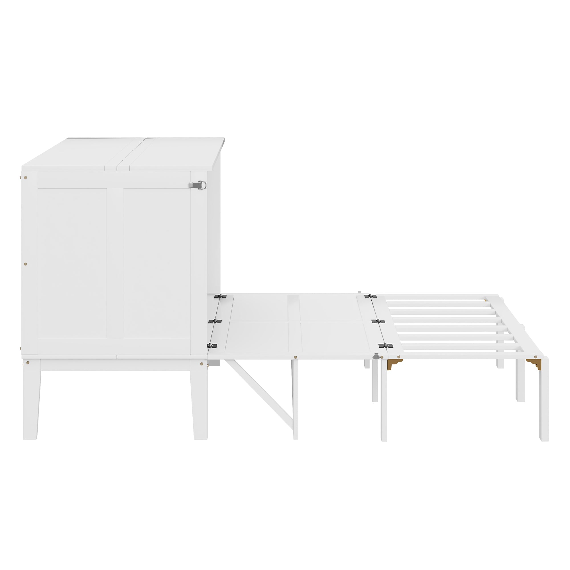 Logidon Murphy Bed 140x200 cm Verticaal Opklapbed met lattenbodem Wit