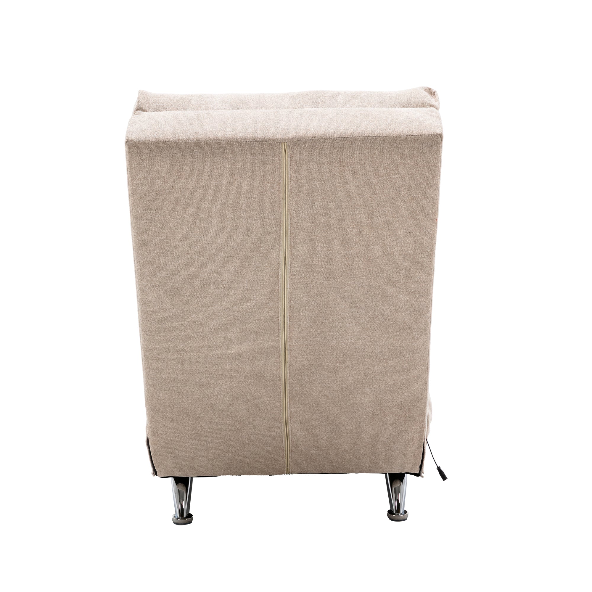 Logidon Linnen Massage Chaise Longue Beige met Afstandsbediening