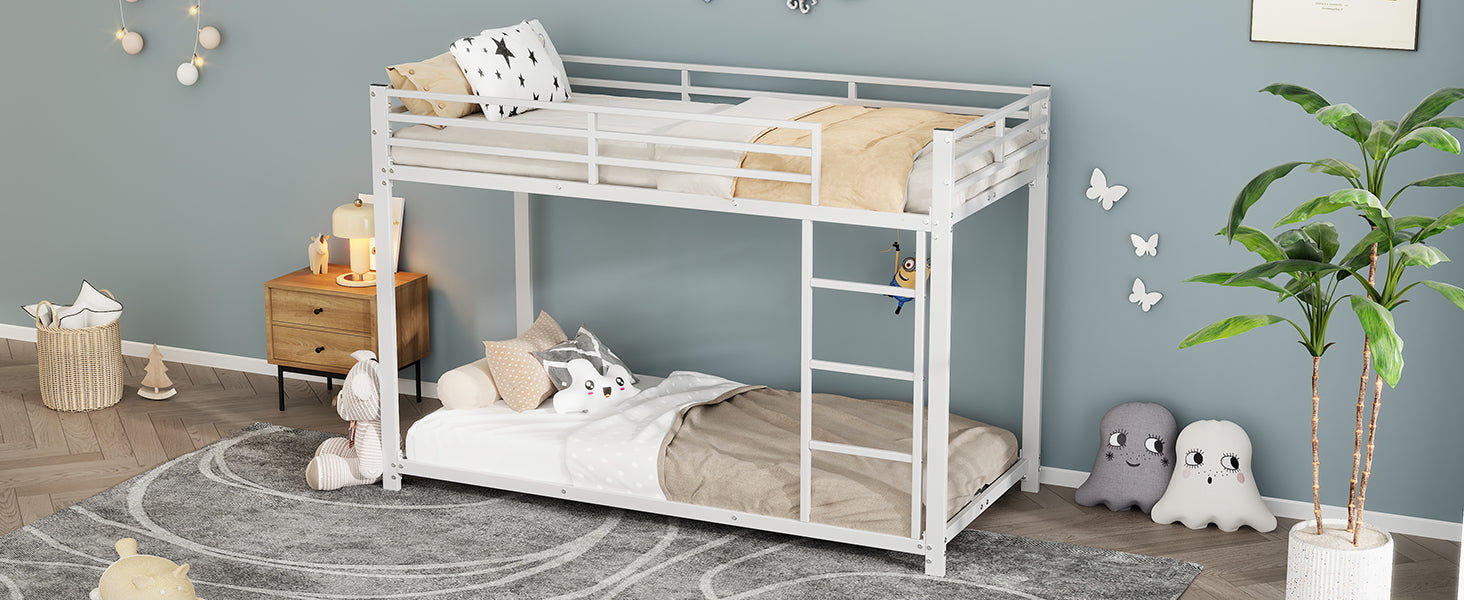 Logidon stapelbed 90x200 metaal wit klassieke vorm