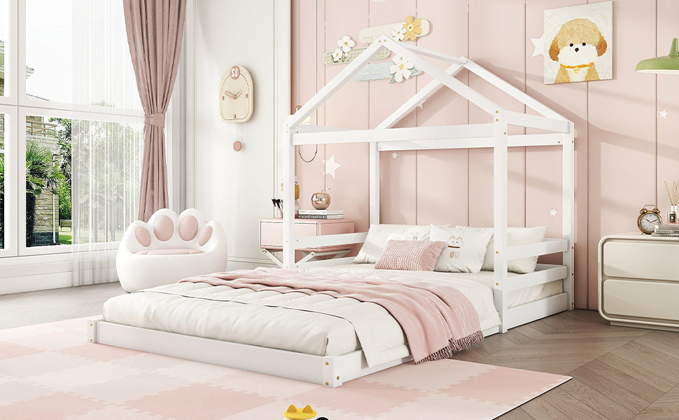 Logidon huisbed 140x200 wit grenenhout minimalistisch