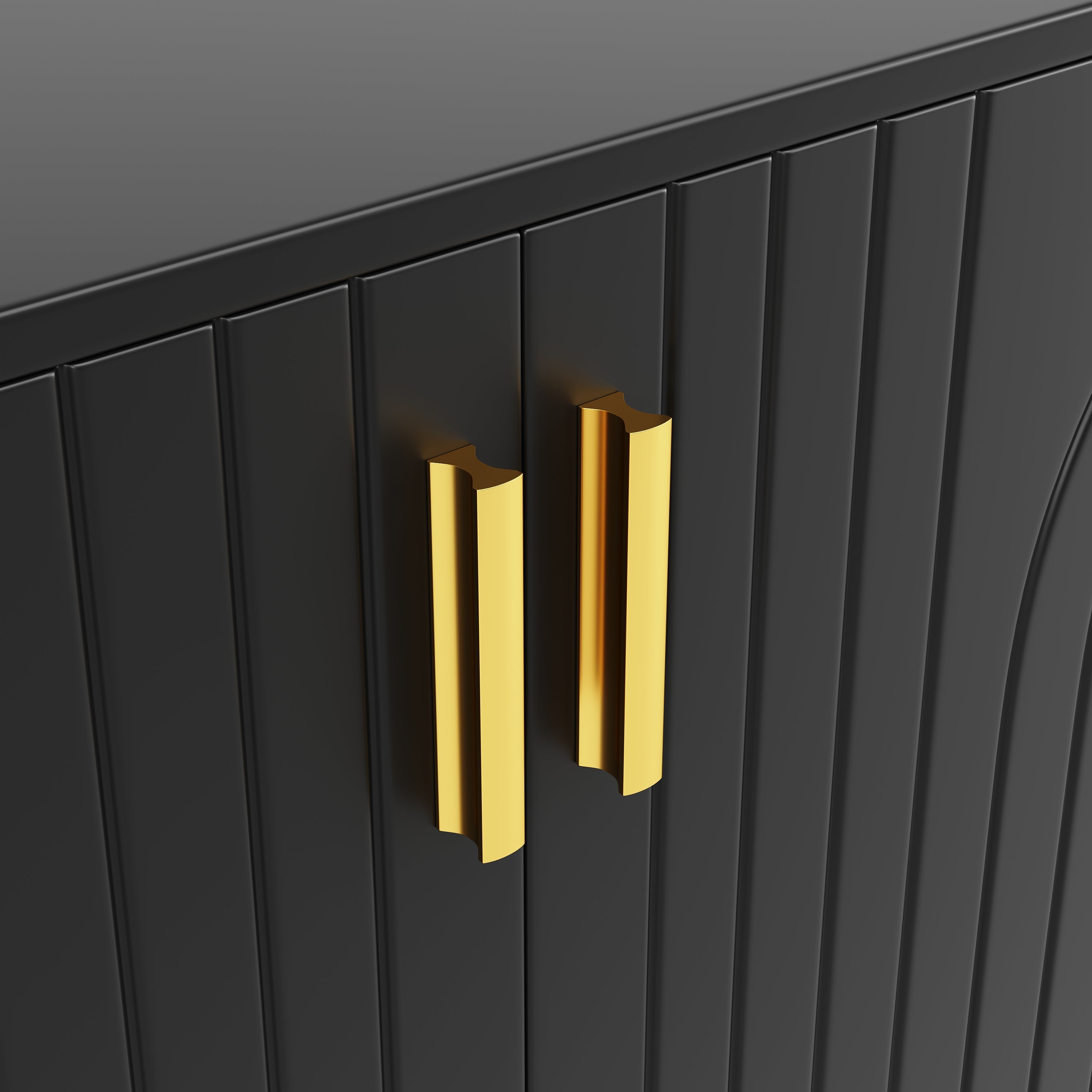 Logidon Zwart dressoir 152x40x75 cm golfdesign