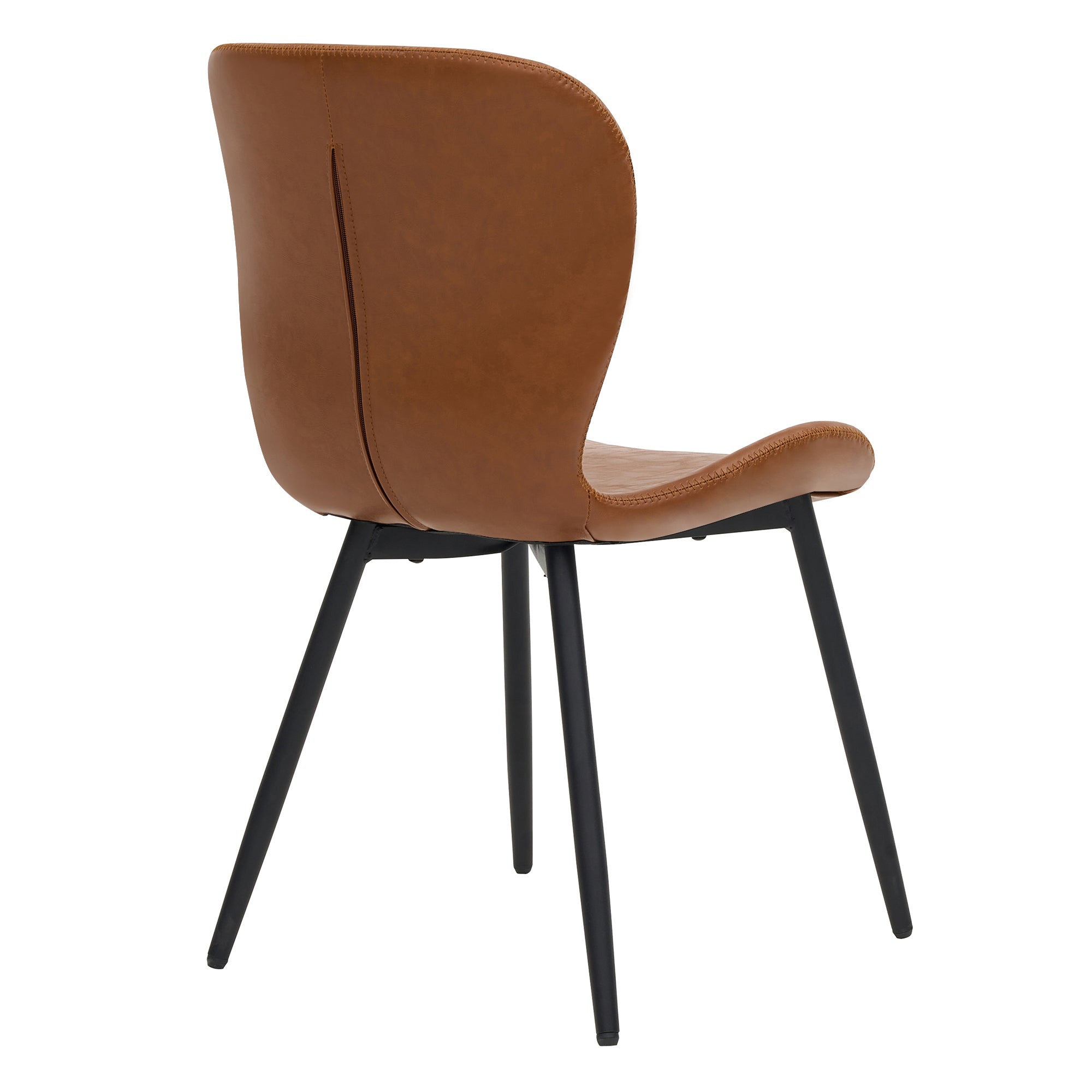 Logidon Set van 2 moderne eetkamerstoelen bruin verstelbare poten