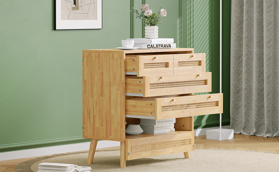 Logidon Classic ladekast met 3 lades en rotan ladeblad