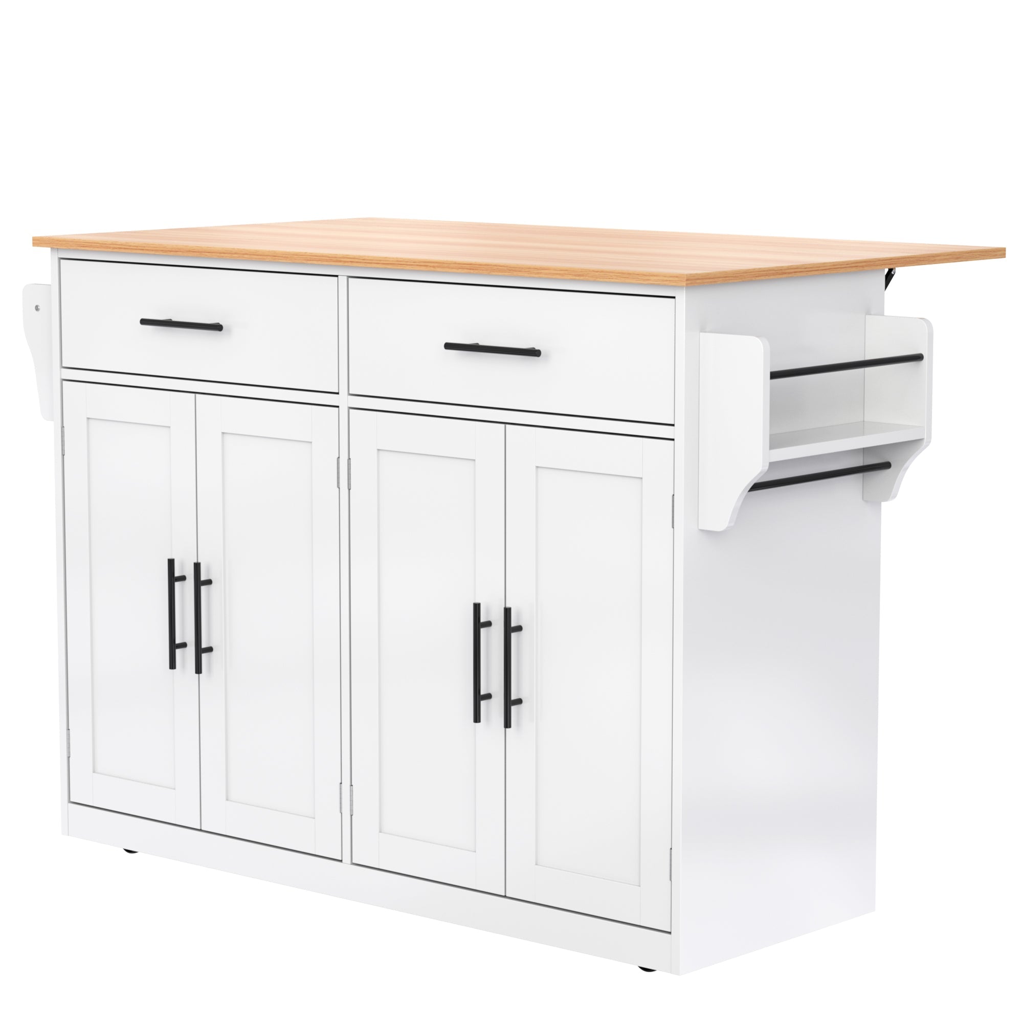 Logidon serving trolley with folding table top white 120x71x91 cm