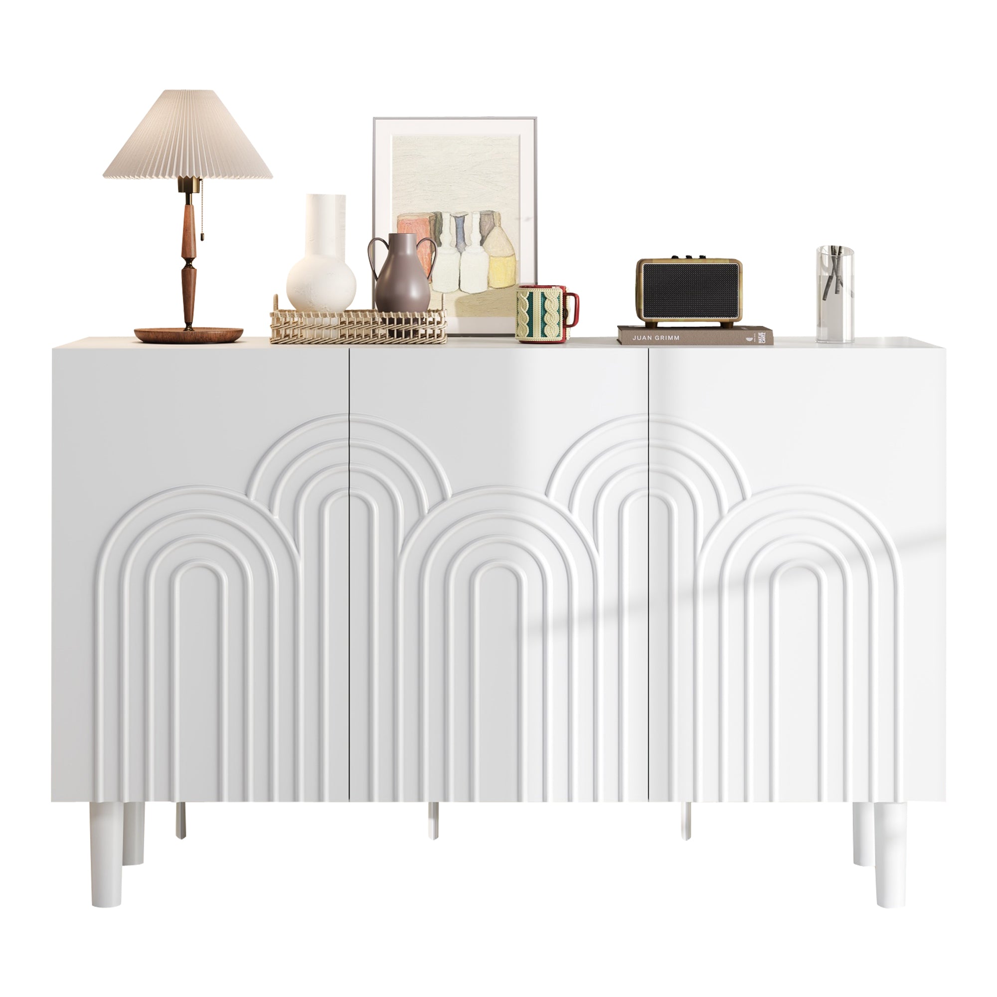 Logidon Dressoir 120x38,5x79 cm Wit MDF met 3 deuren
