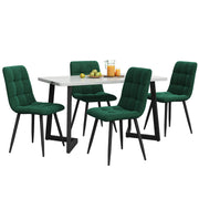 Logidon 117 cm eettafelset met vier stoelen donkergroen fluweel