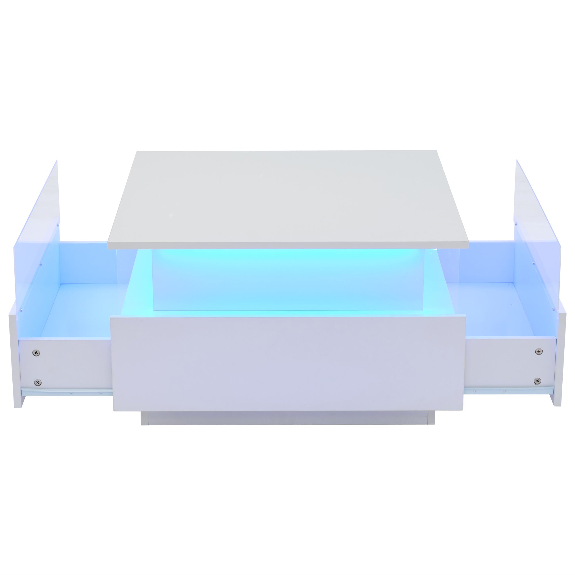 Logidon witte hoogglans salontafel 70x70x41 cm met LED-verlichting