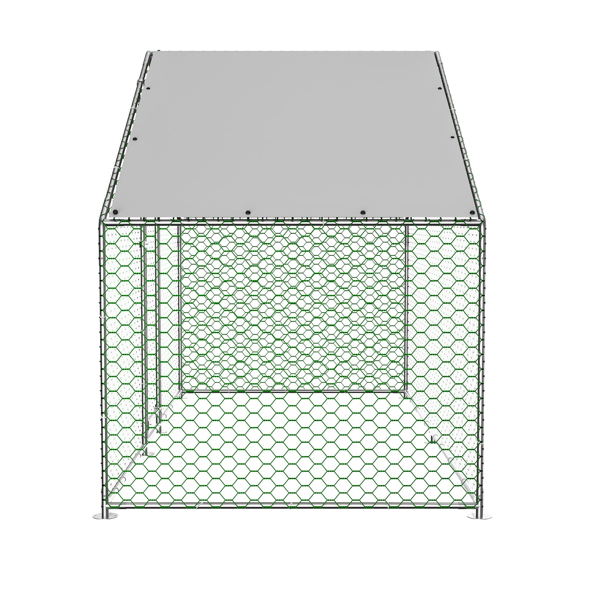Logidon kippenhok buitenverblijf 3x1,5x2 m zilverkleurig metalen slot