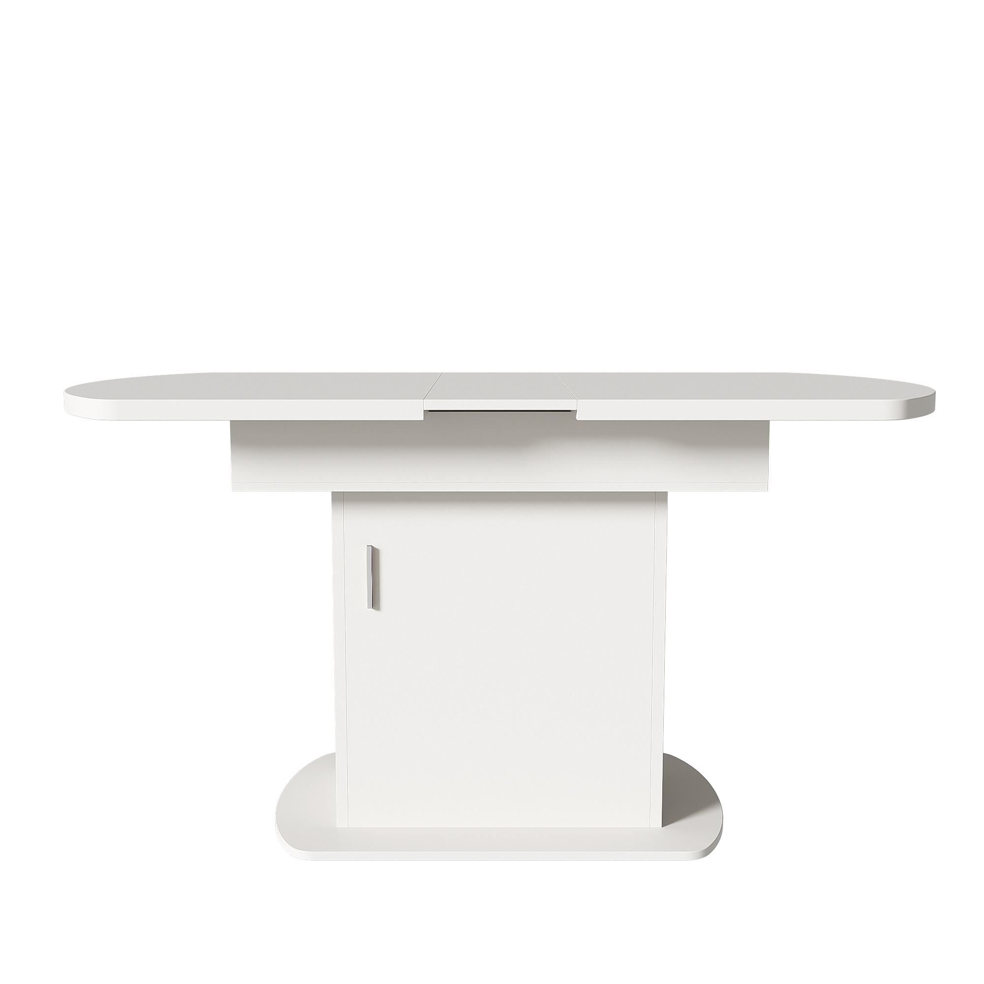 Logidon Witte Uitschuifbare Ovale Eettafel Met Opbergruimte L110/130 B70 H75
