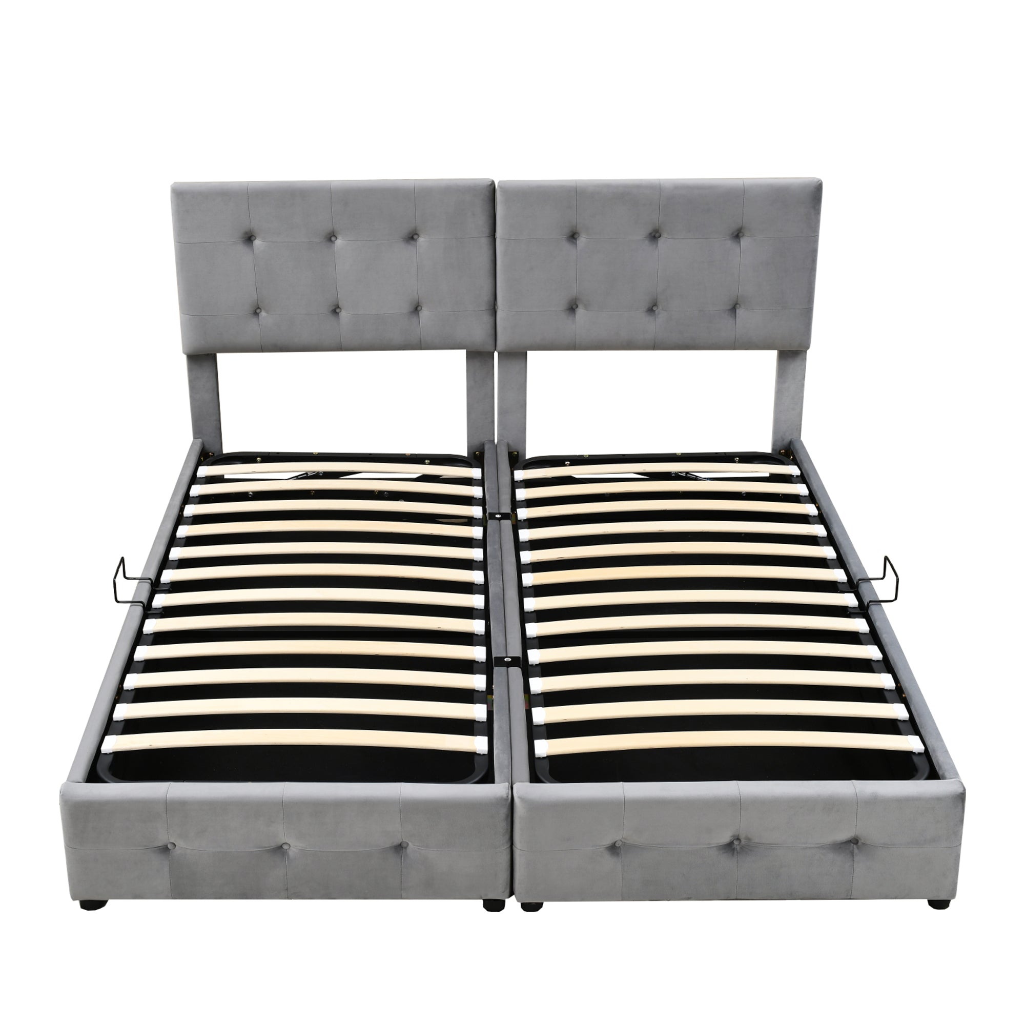 Logidon gestoffeerd bed 180x200 cm grijs hydraulische opbergruimte