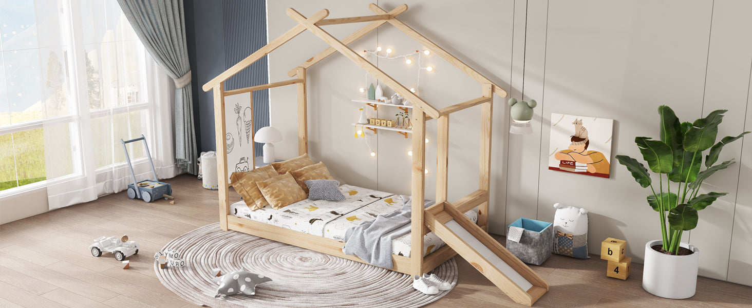 Logidon Kinderbed Met Schuifdak Design 90x200 Naturel
