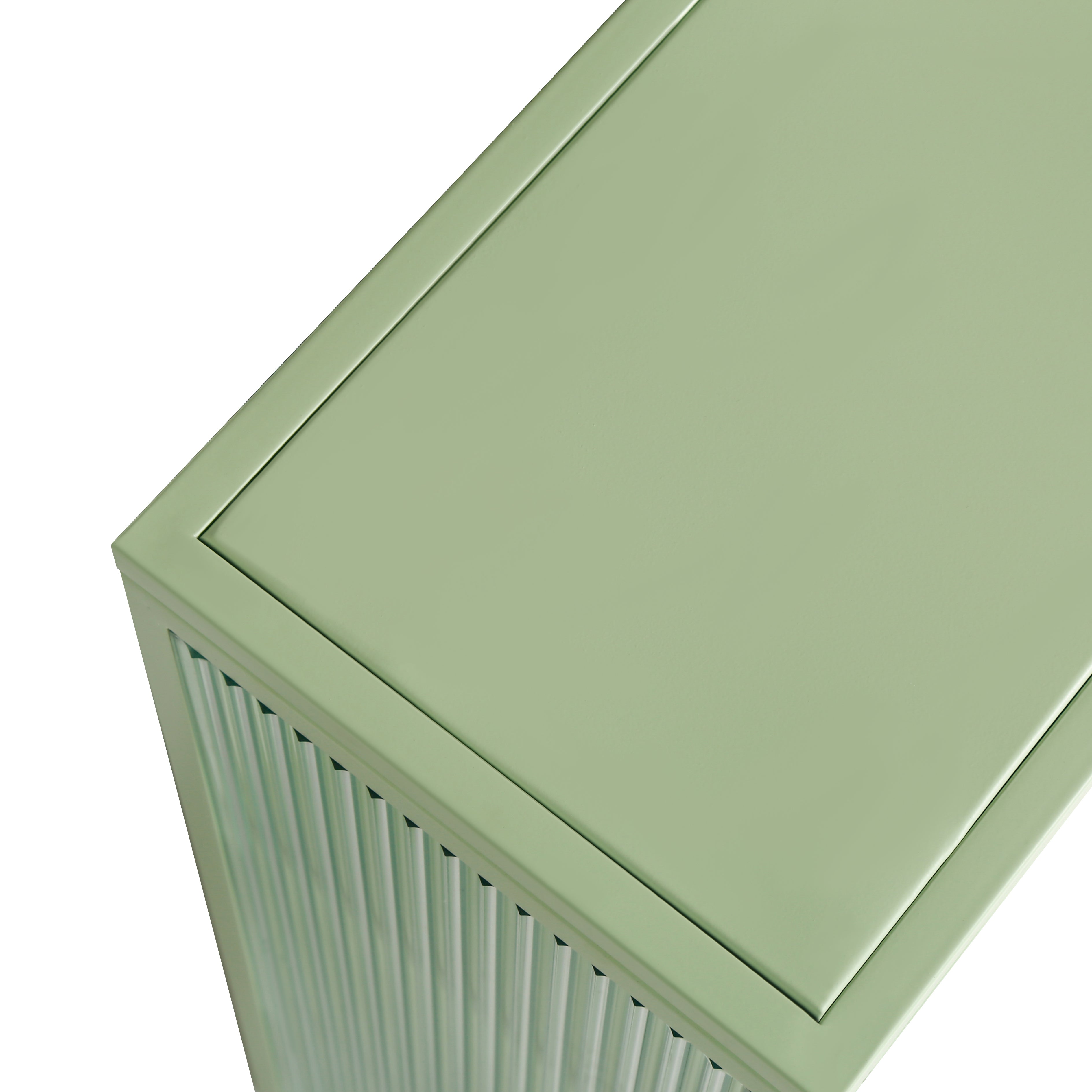 Logidon 70 cm glazen wandvitrinekast met twee deuren mintgroen drie niveaus
