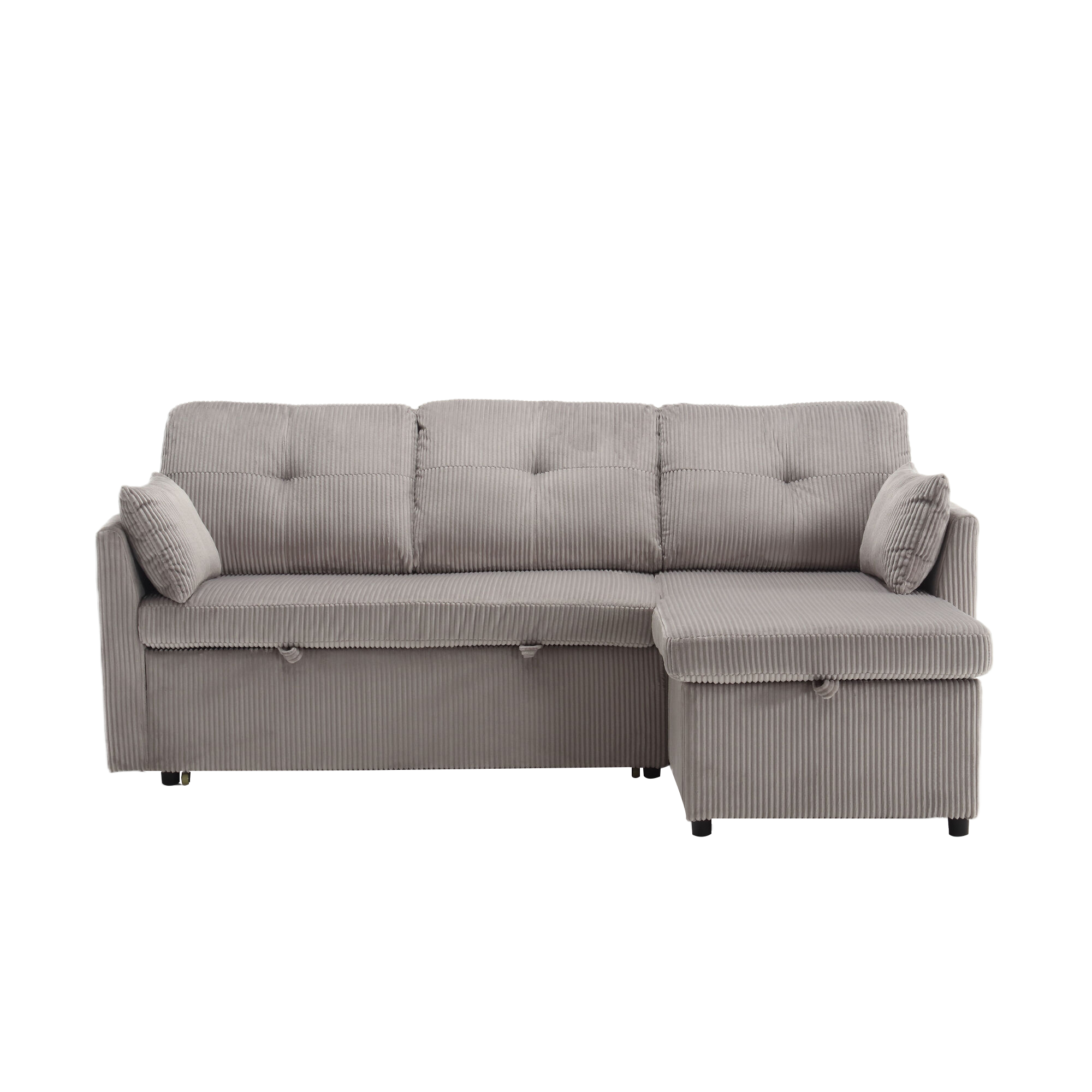 Logidon Modulaire Hoekbank Fluweel Donkergrijs Met Uitschuifbaar Bed