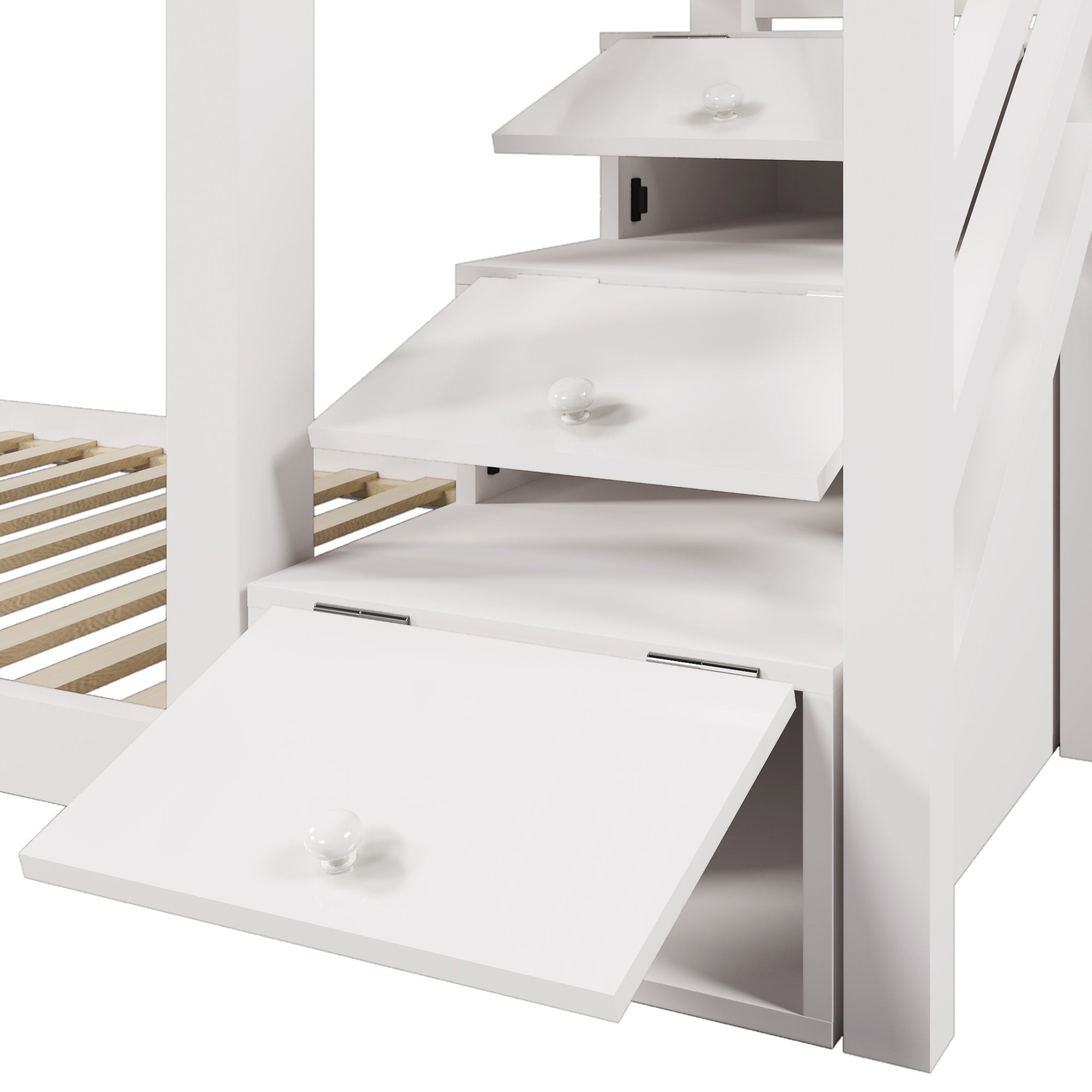 Logidon stapelbed boomhut 90x200 wit met schouw en opbergruimte
