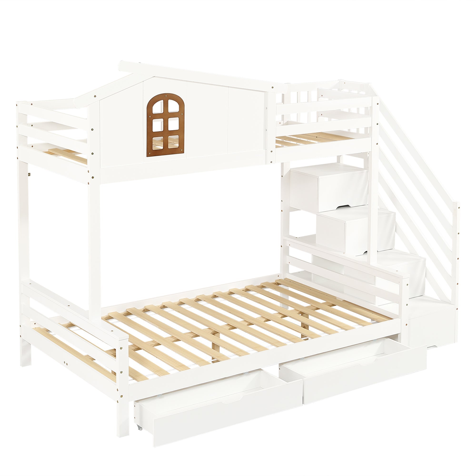 Logidon stapelbed kinderbed wit naturel 90x200 120x200 twee lades