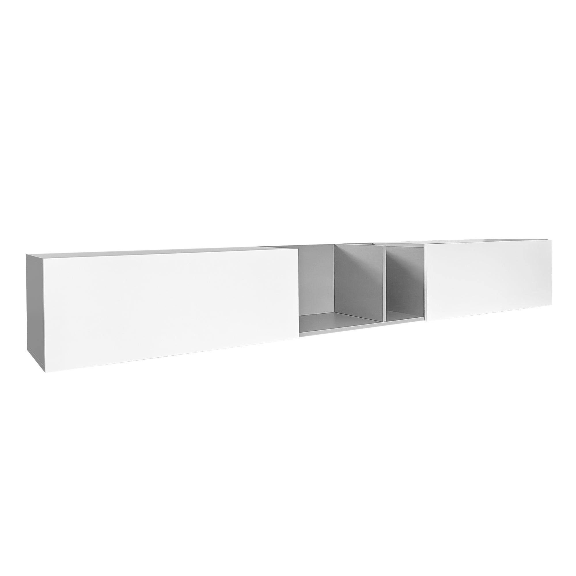 Logidon TV-meubel 170 cm hoogglans zwart glasplank LED