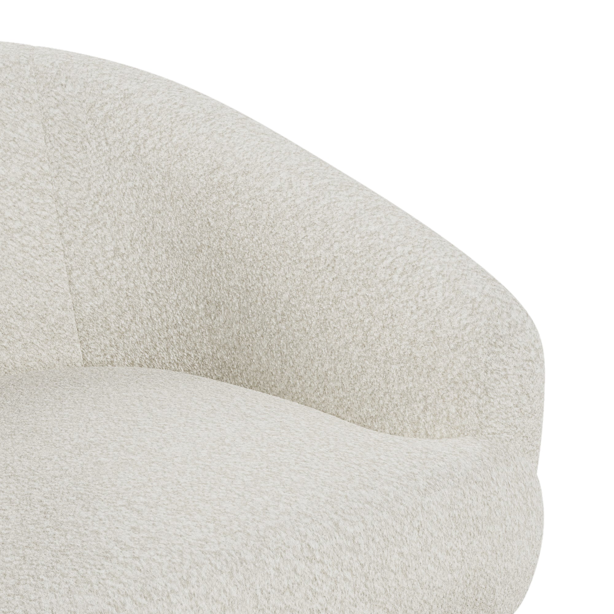 Logidon Modern Sherpa Upholstered Chair with Footstool White Gold Legs
