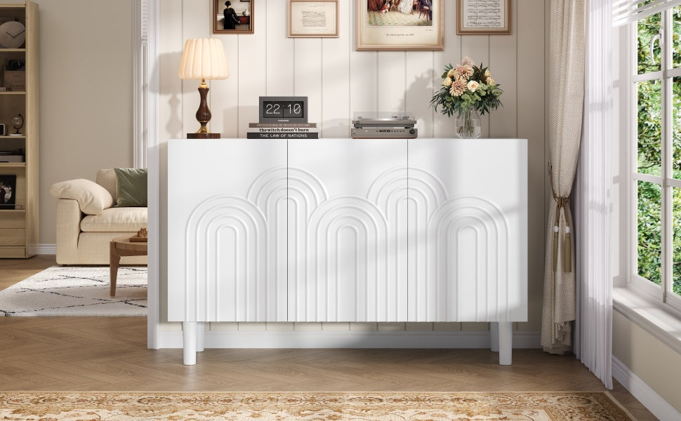 Logidon Dressoir 120x38,5x79 cm Wit MDF met 3 deuren