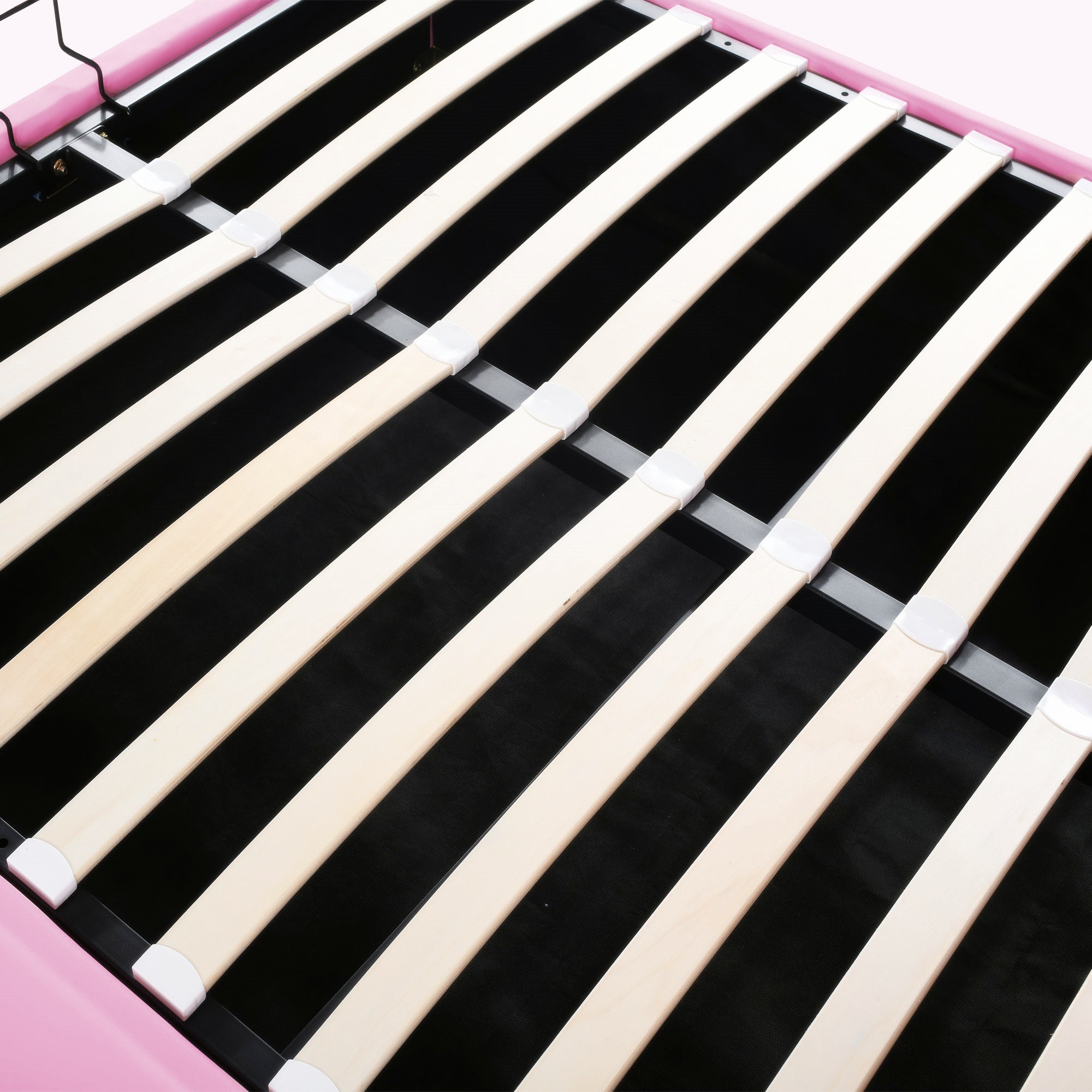 Logidon kinderbed 140x200 roze gestoffeerd bed met hydraulische opbergruimte