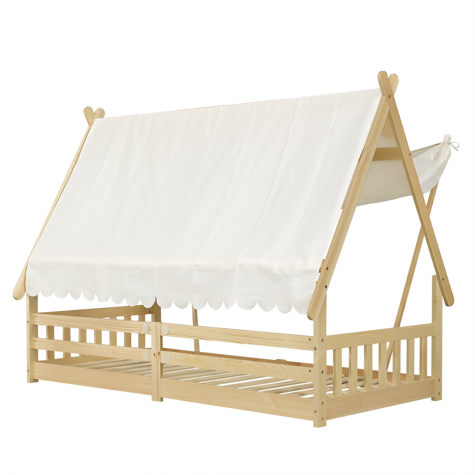 Logidon Cabinebed 90x200 met afneembare tent wit