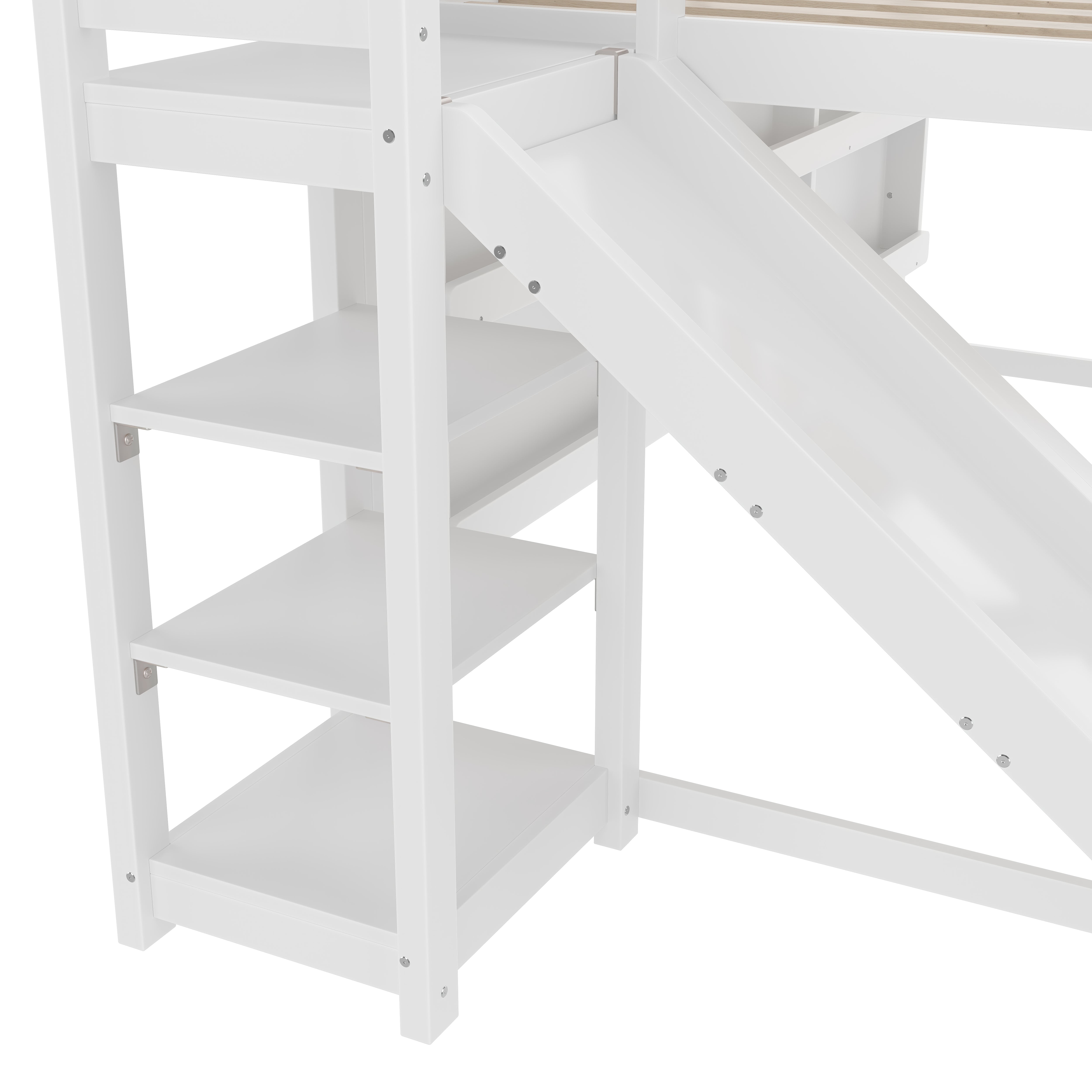 Logidon hoogslaper 90x200 cm met LED-strip huisvorm wit