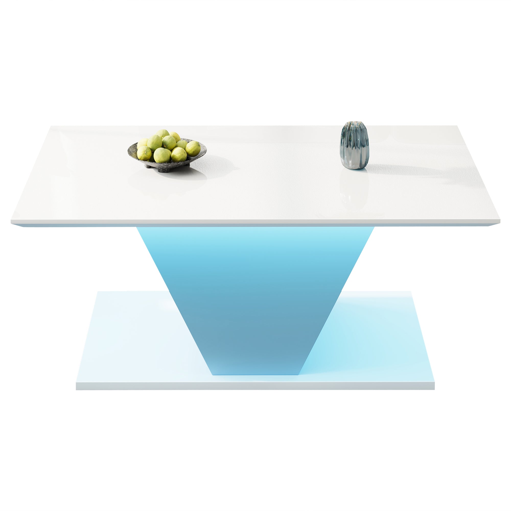 Logidon V-vorm salontafel wit hoogglans LED verlichting 100x50x46 cm