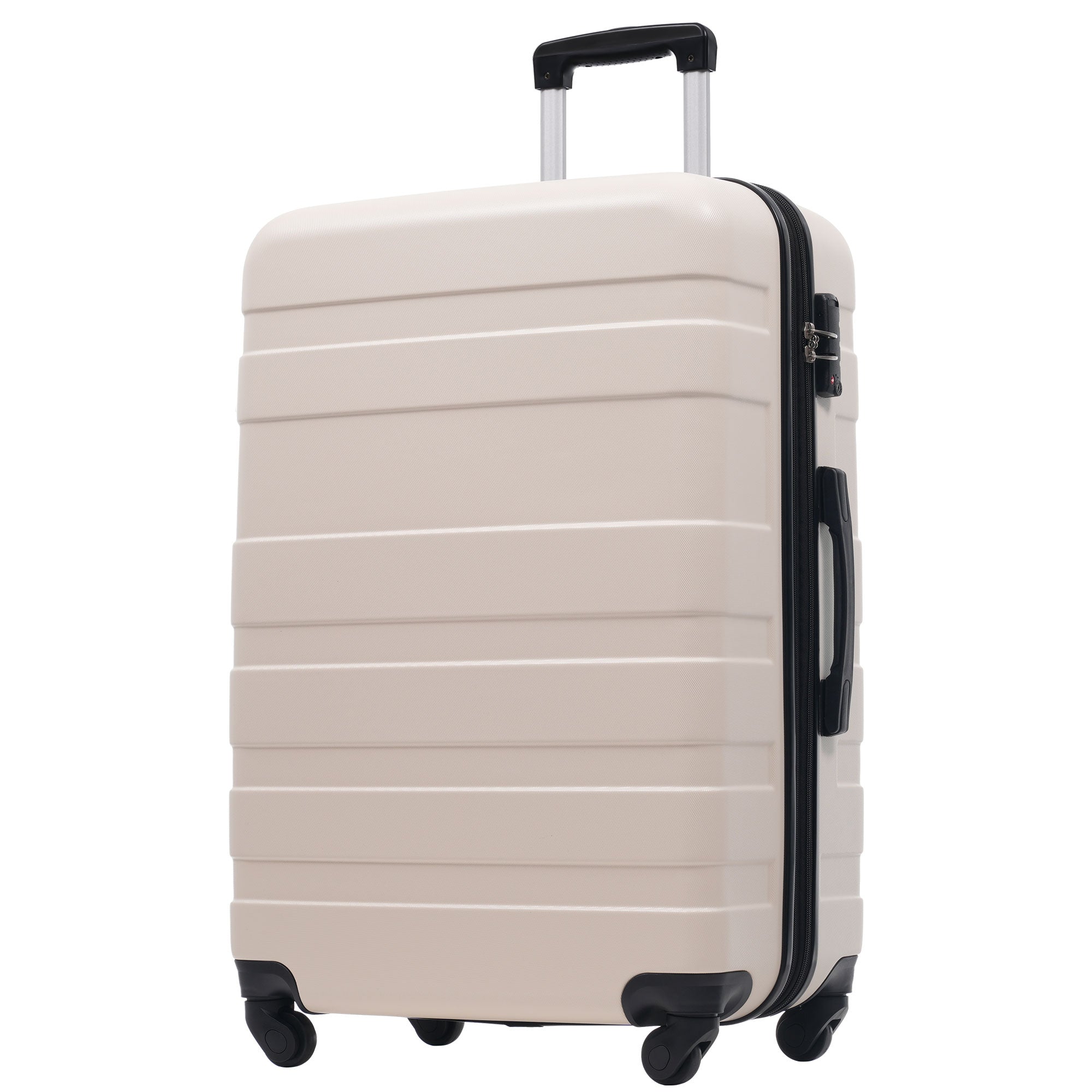 Logidon Hardshell Koffer 28 Inch Beige Zwart 4 Wielen TSA