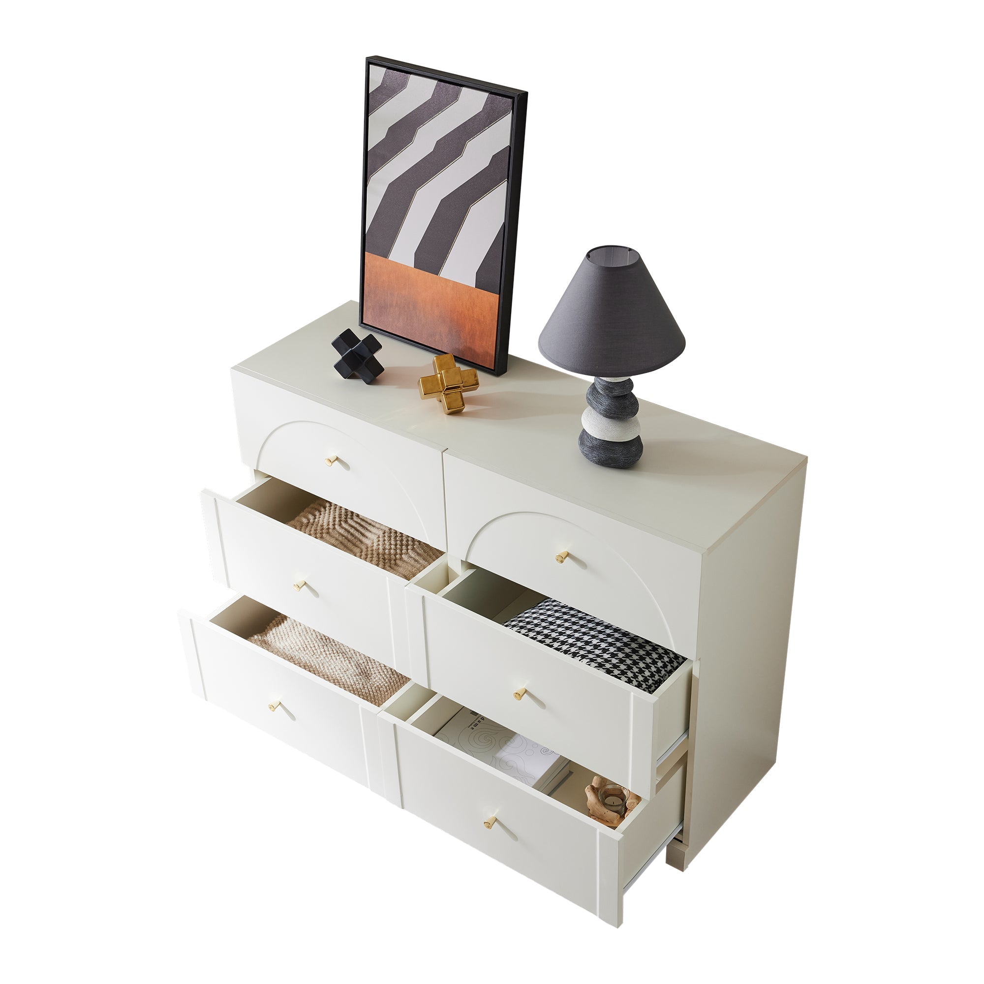 Logidon chest of drawers with 6 drawers white H82 W120 D40 cm