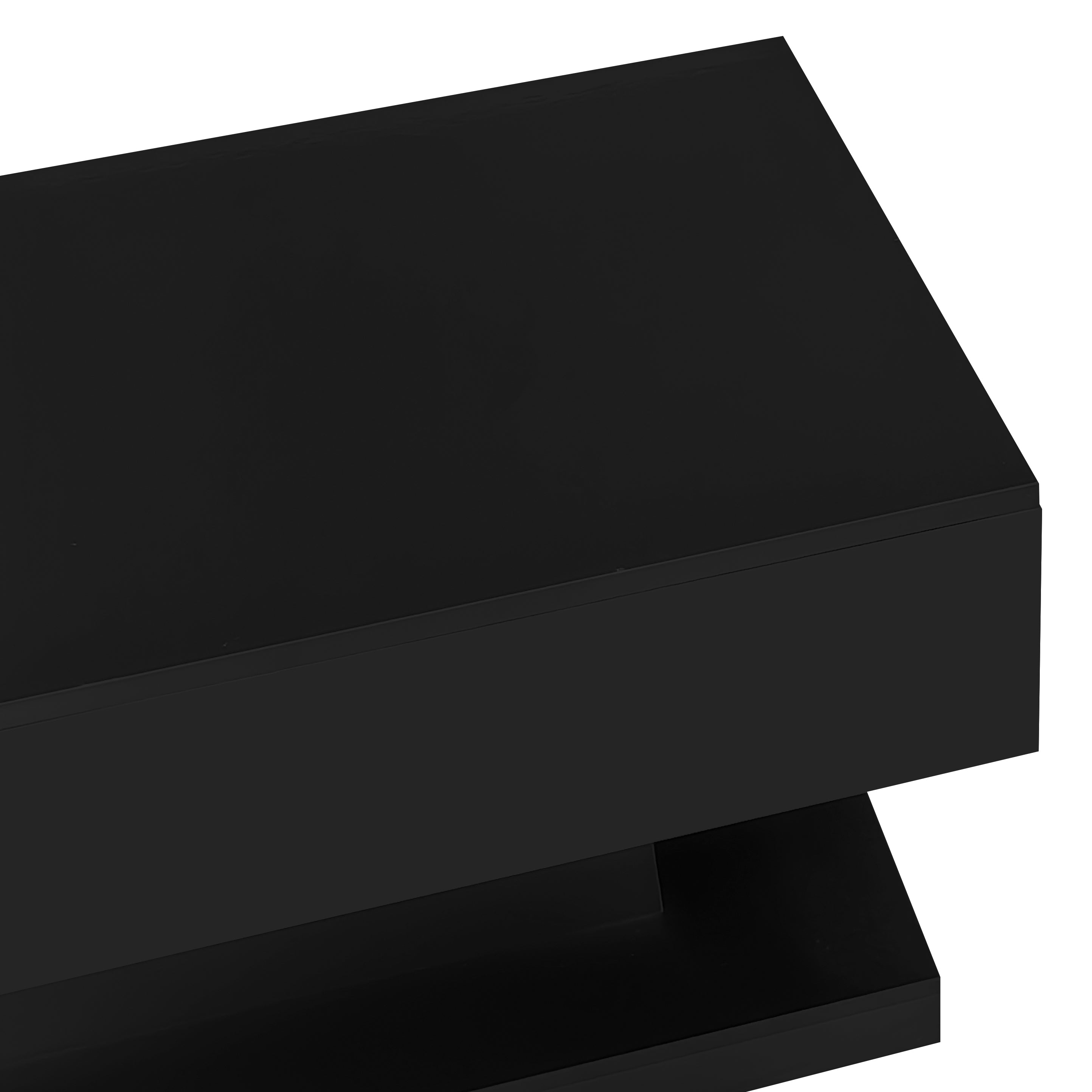 Logidon hoogglans liftsalontafel zwart 100x50x45 cm LED-verlichting
