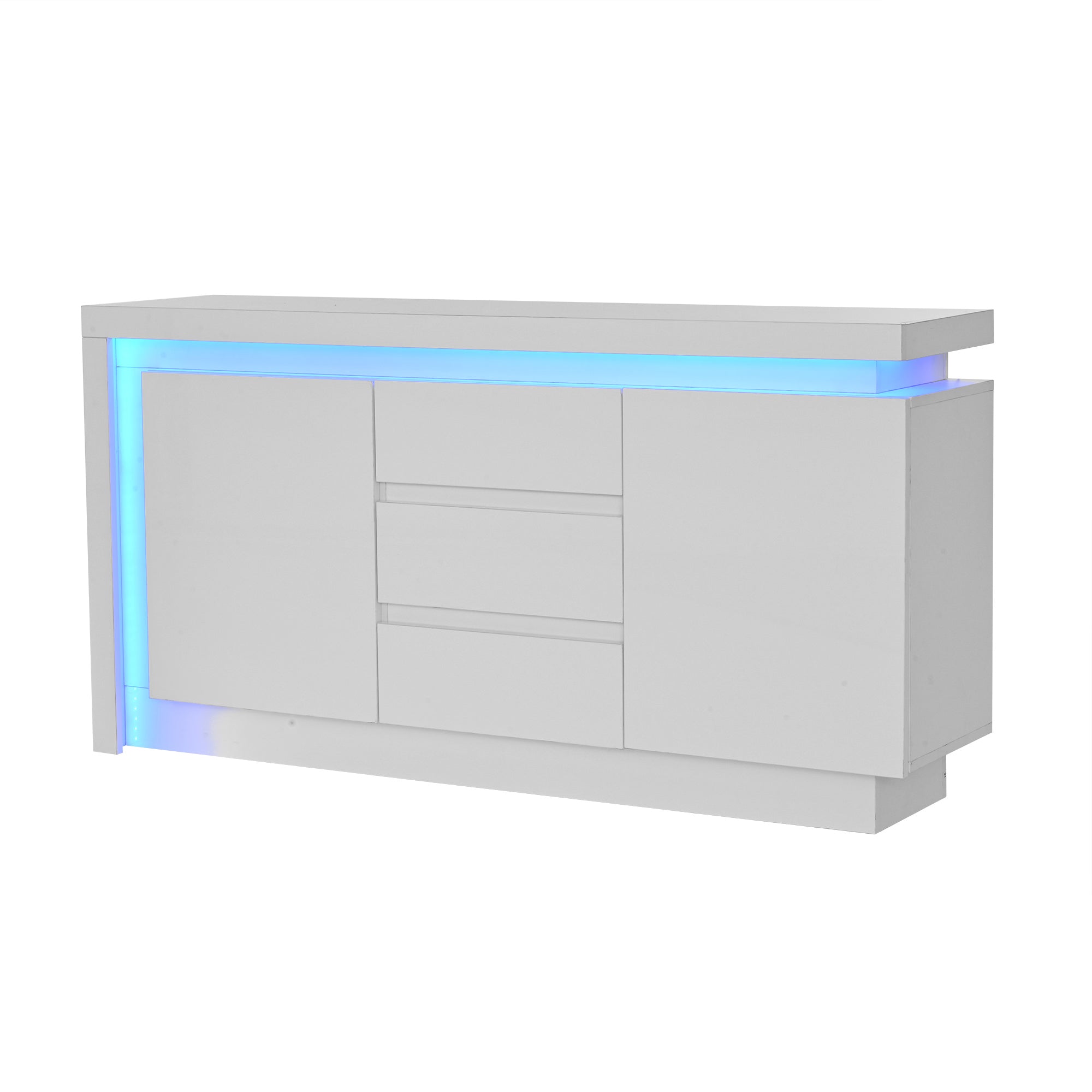 Logidon sideboard 140x35x72 cm white high gloss with LED