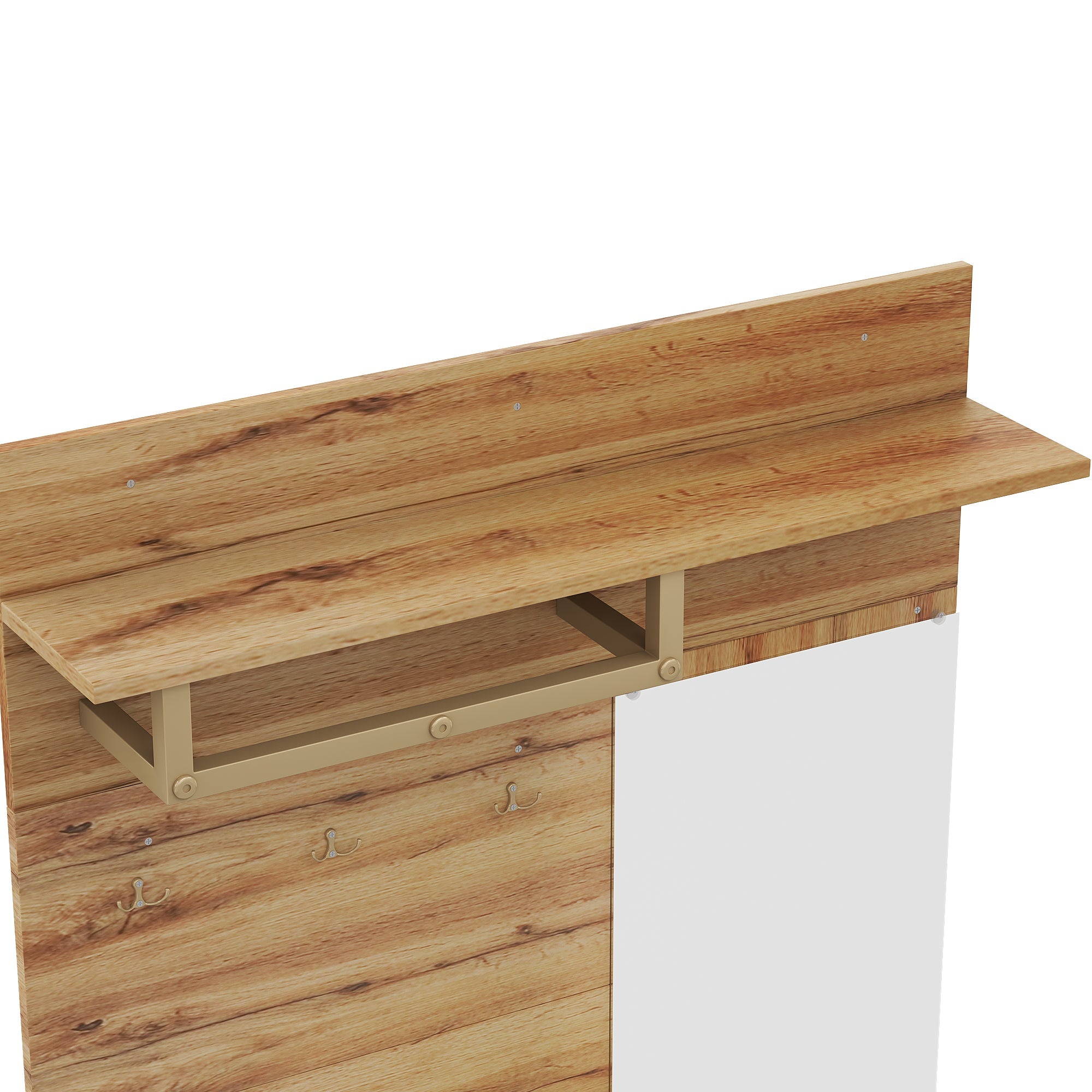 Logidon Kledingkastset Compacte kledingkast met spiegel Zwart 100x38x190