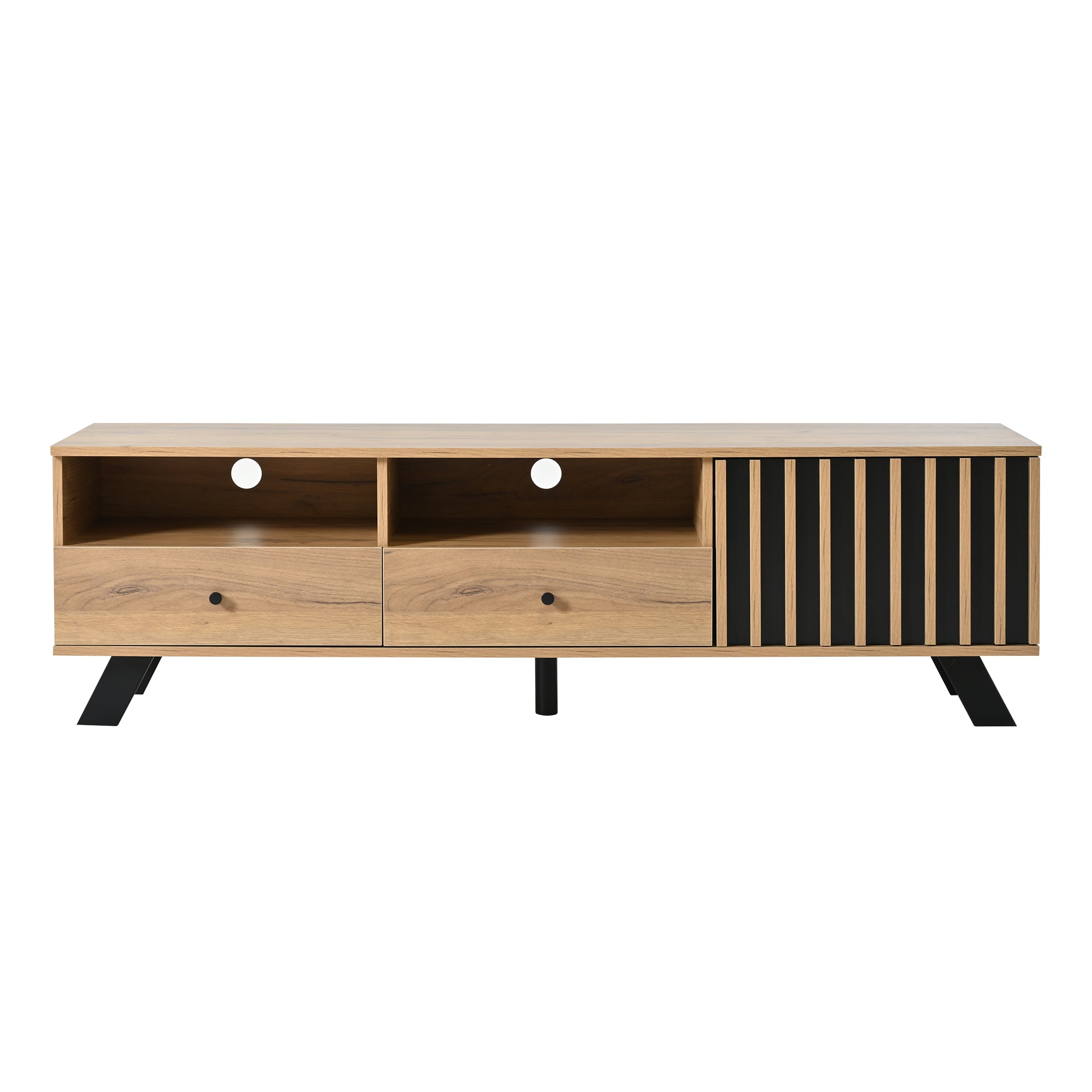 Logidon TV-meubel 150 x 38 x 44 cm natuurlijke houtlook 2 lades