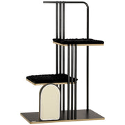 Logidon Krabpaal 128 cm Zwart 2 Platforms Kussen Krabplank