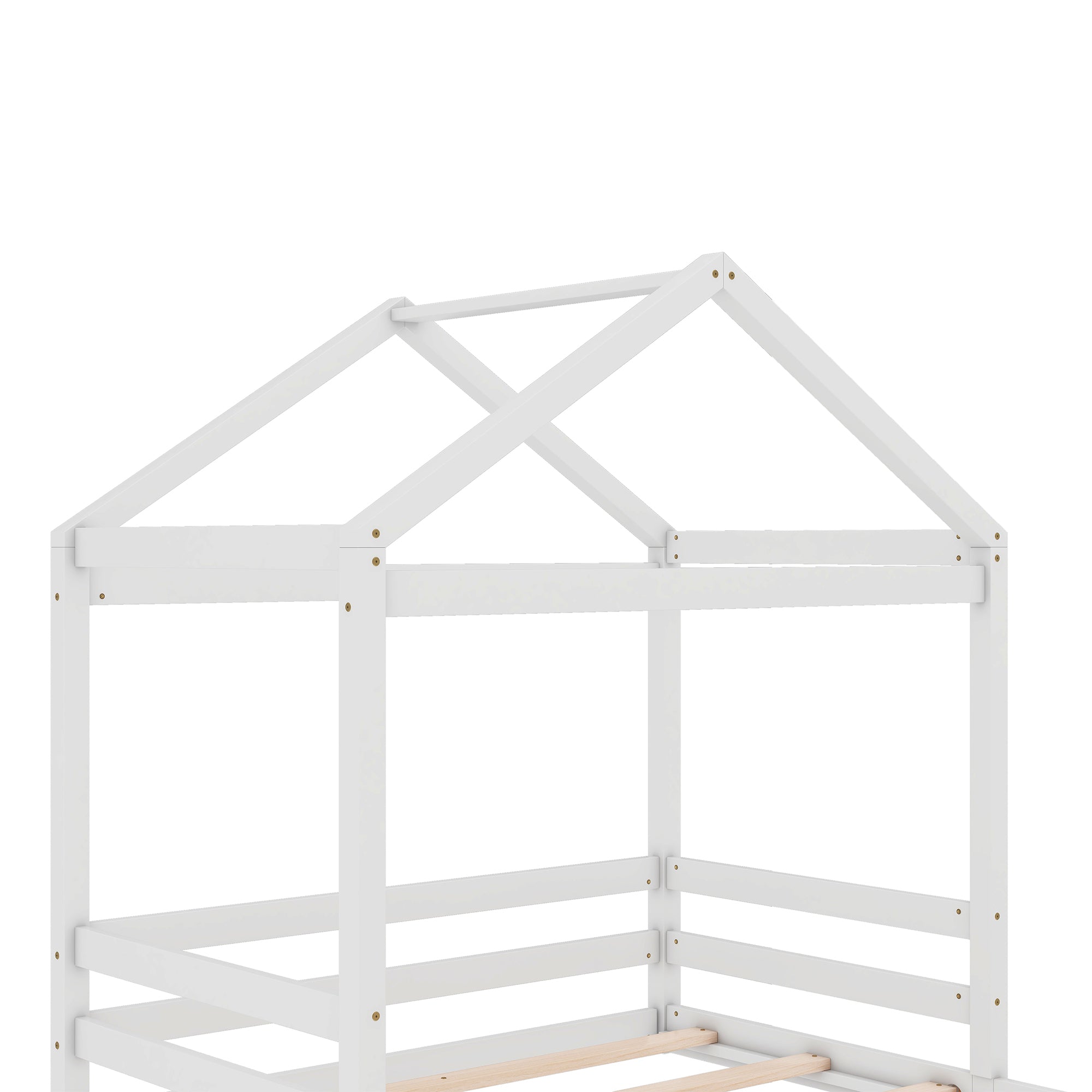 Logidon huisbed 140x200 wit grenenhout minimalistisch