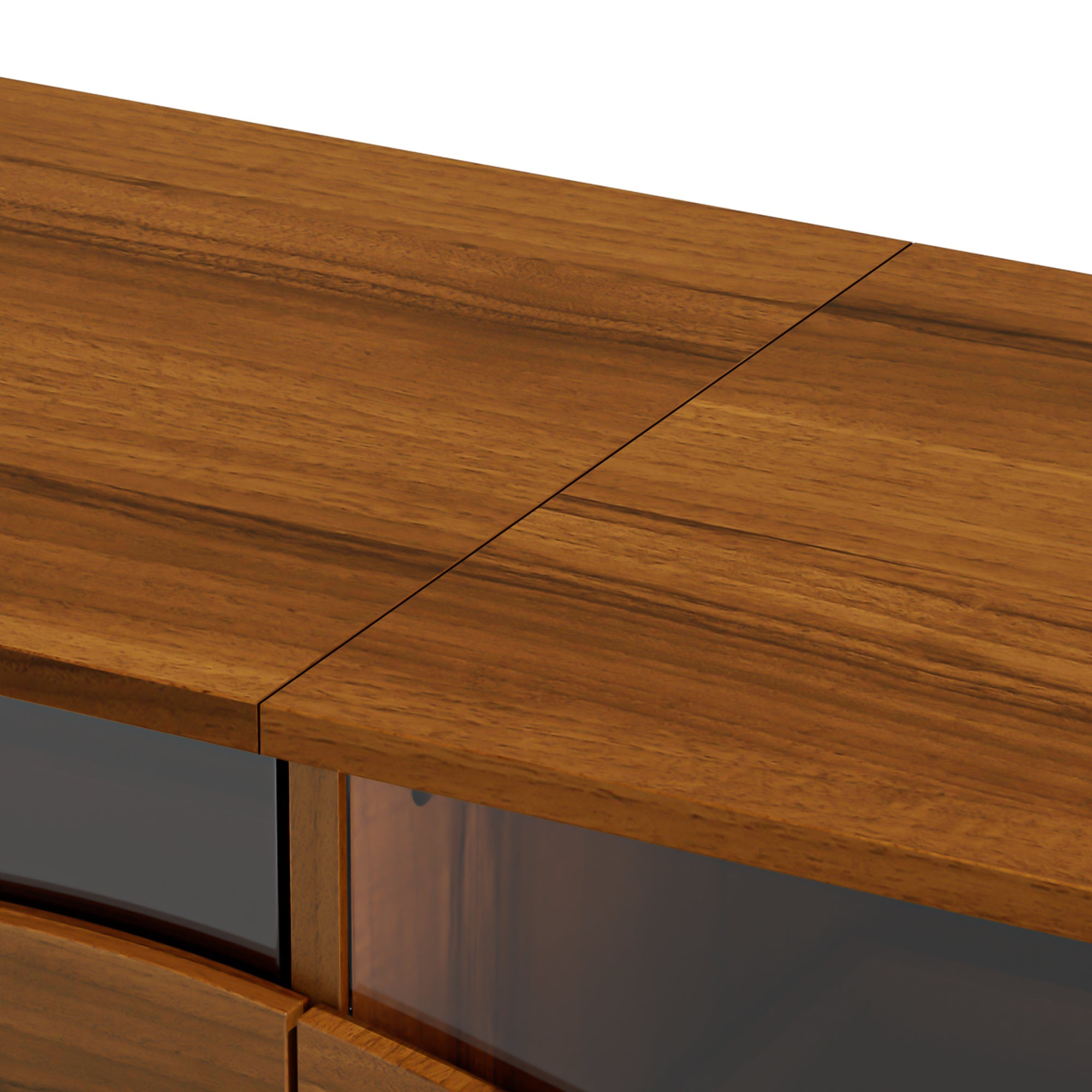 Logidon Modern TV-meubel 180x40x50 cm houtlook glasfront LED