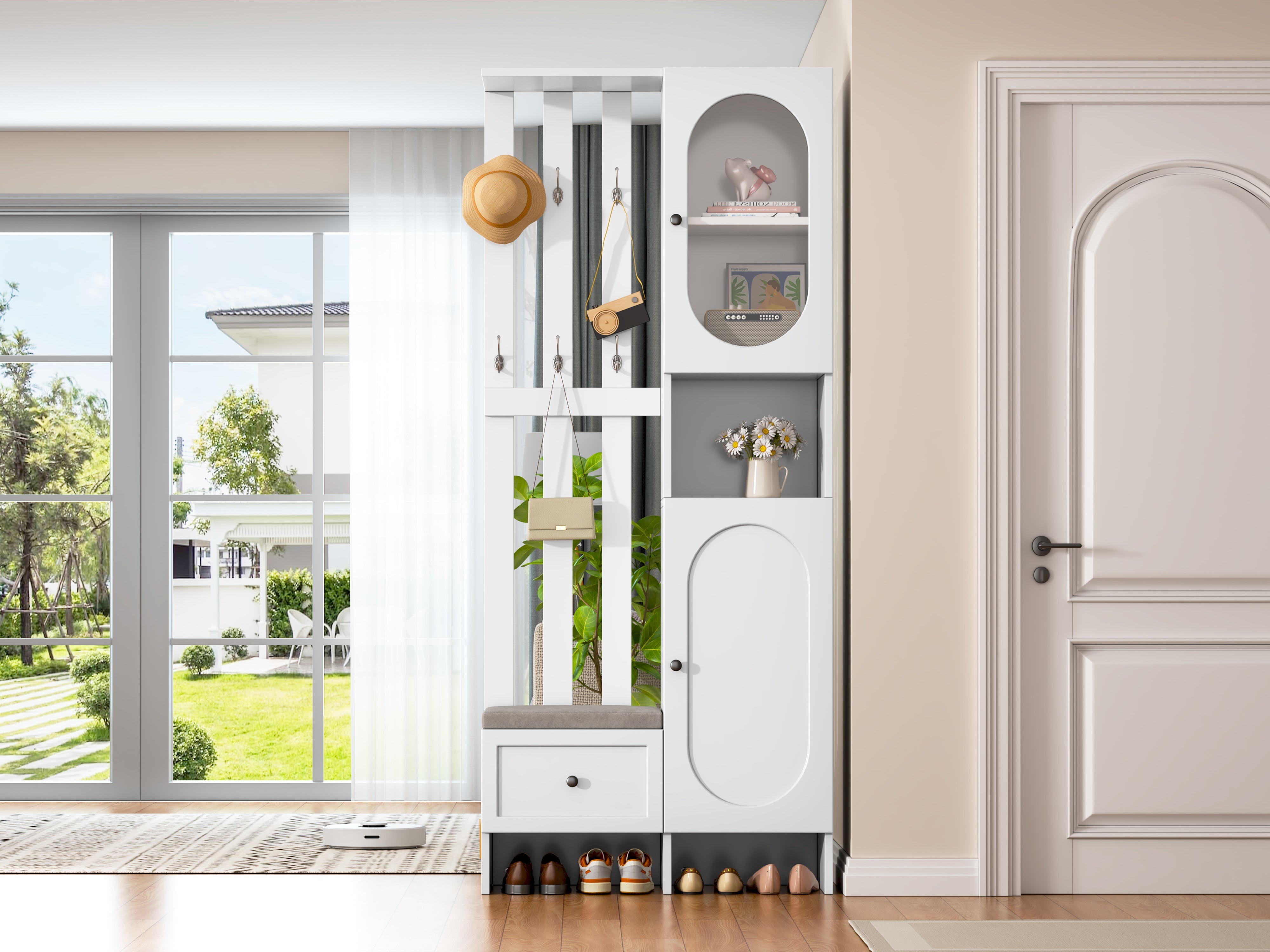 Logidon compacte kledingkast 85x33,5x200 cm wit 2 kasten